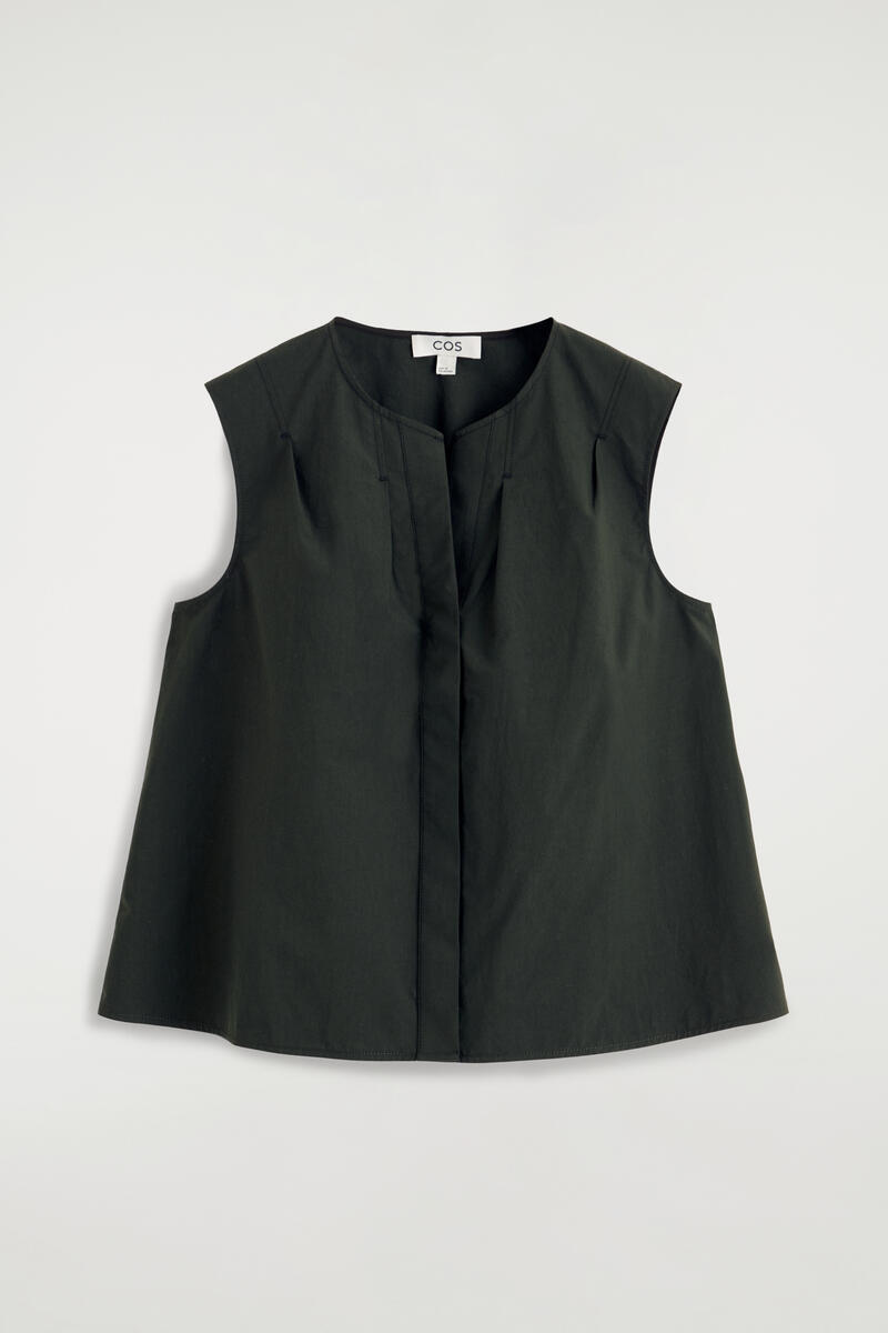 Pleated Sleeveless Top