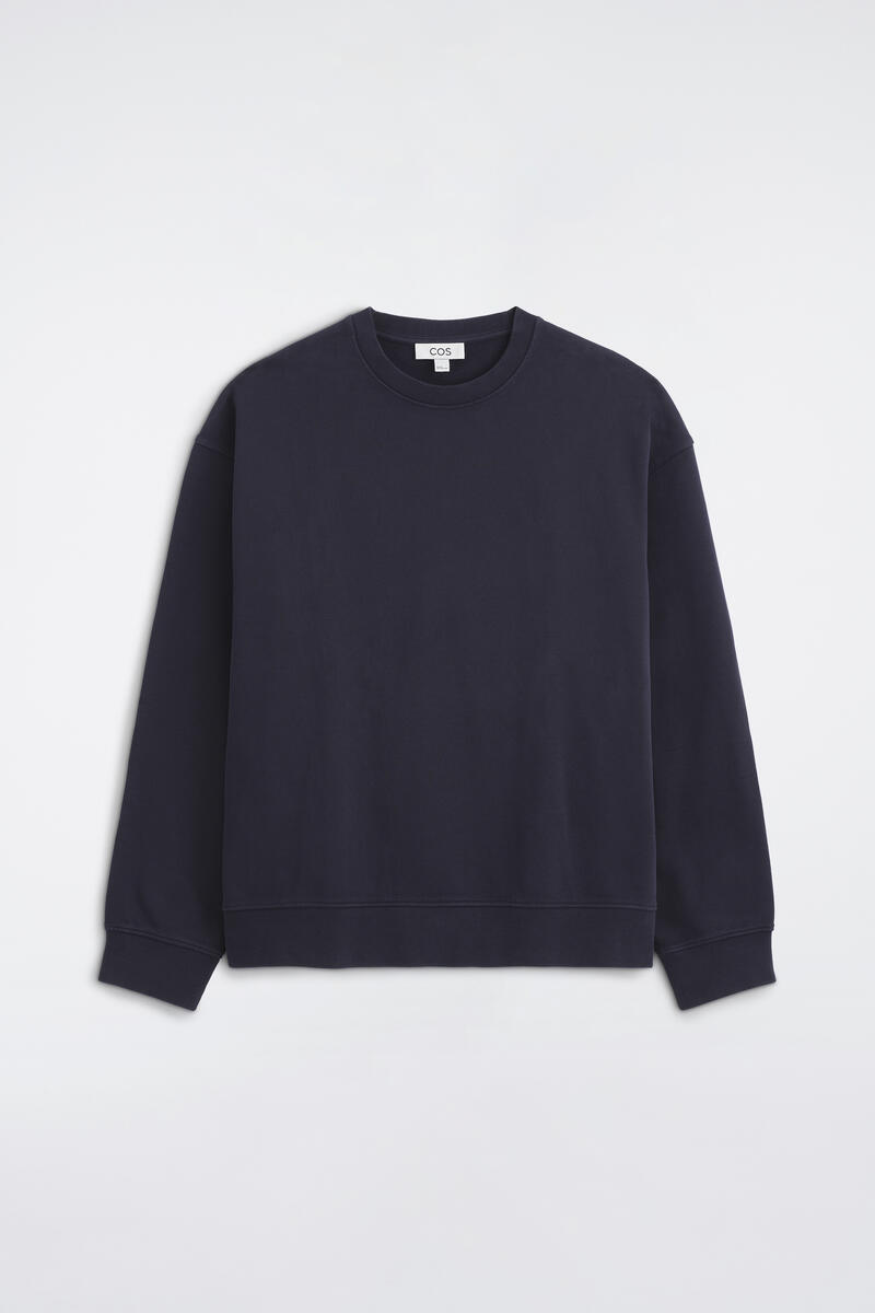 Washed-Cotton Sweatshirt in Navy