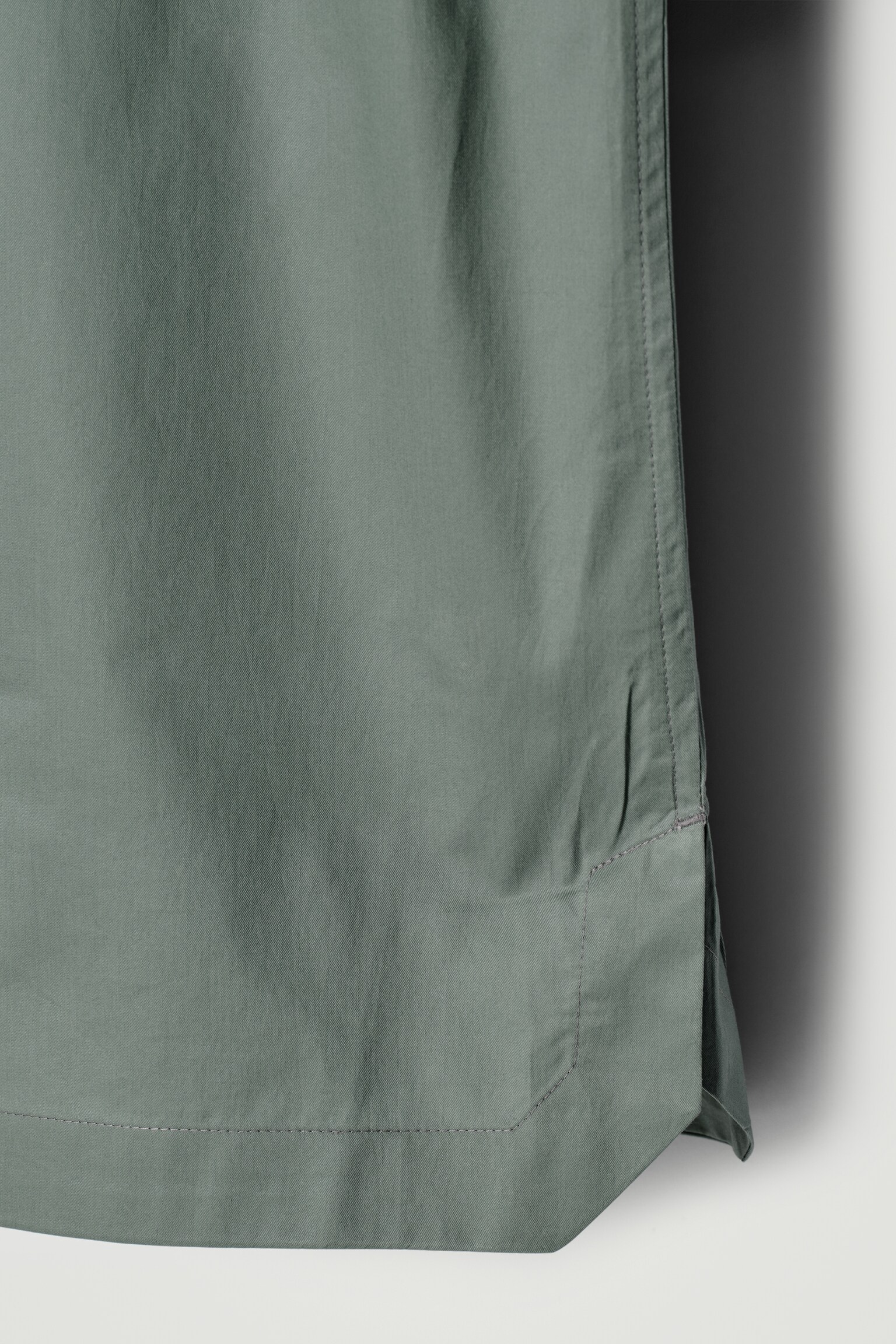 BOXY SHORT-SLEEVED COTTON SHIRT - TEAL/WHITE - 8