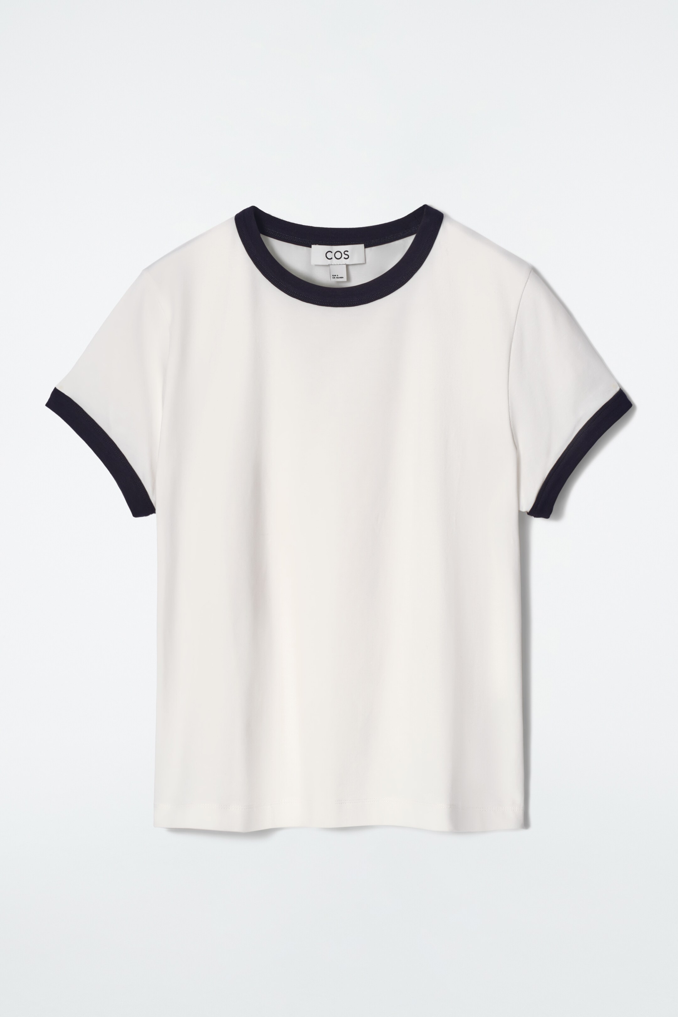 Ver imagen más grande: CAMISETA CON RIBETES EN CONTRASTE - BLANCO ROTO / AZUL MARINO - MUJER | H&M ES 6