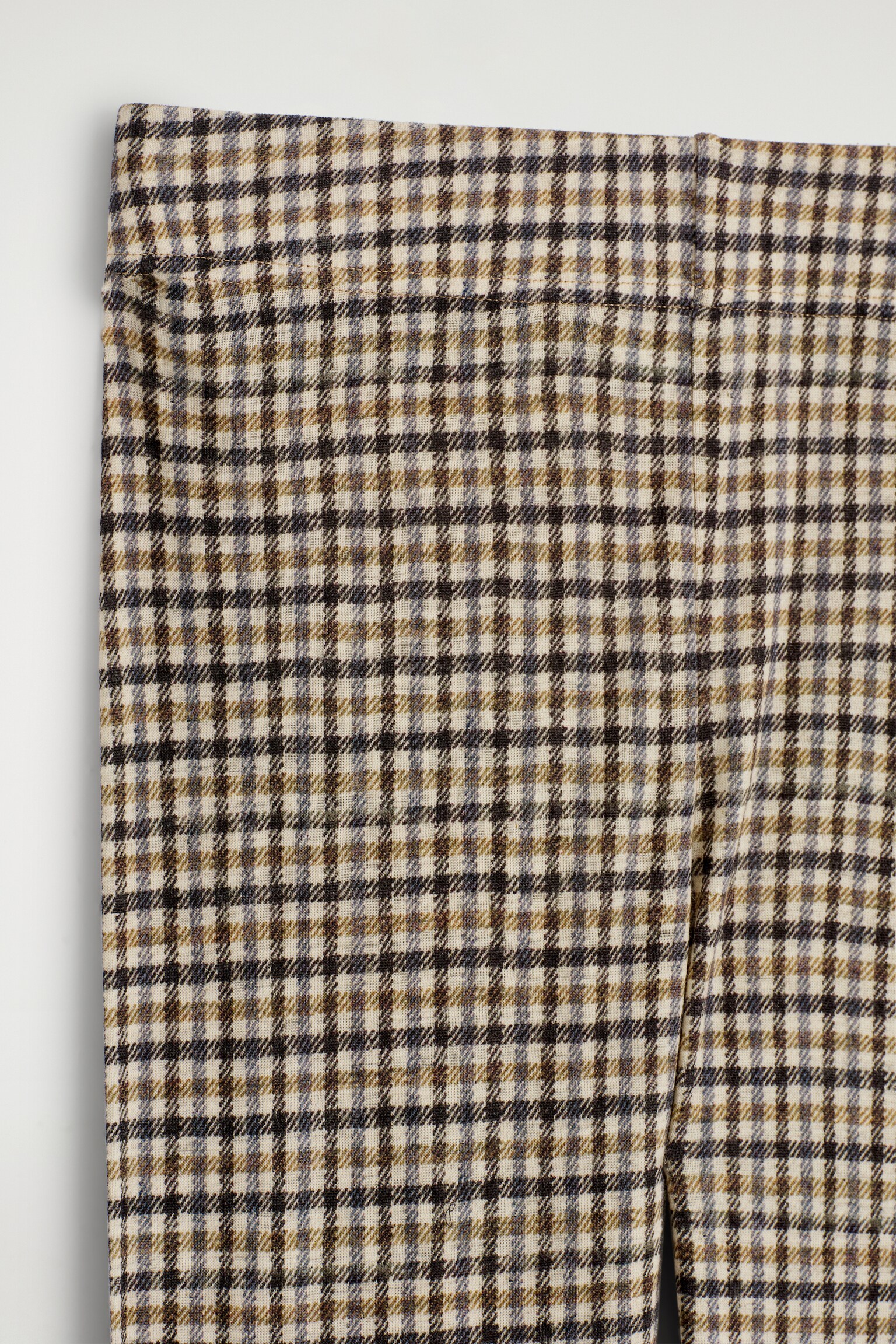 MERINO WOOL LEGGINGS - BEIGE / CHECKED - 4