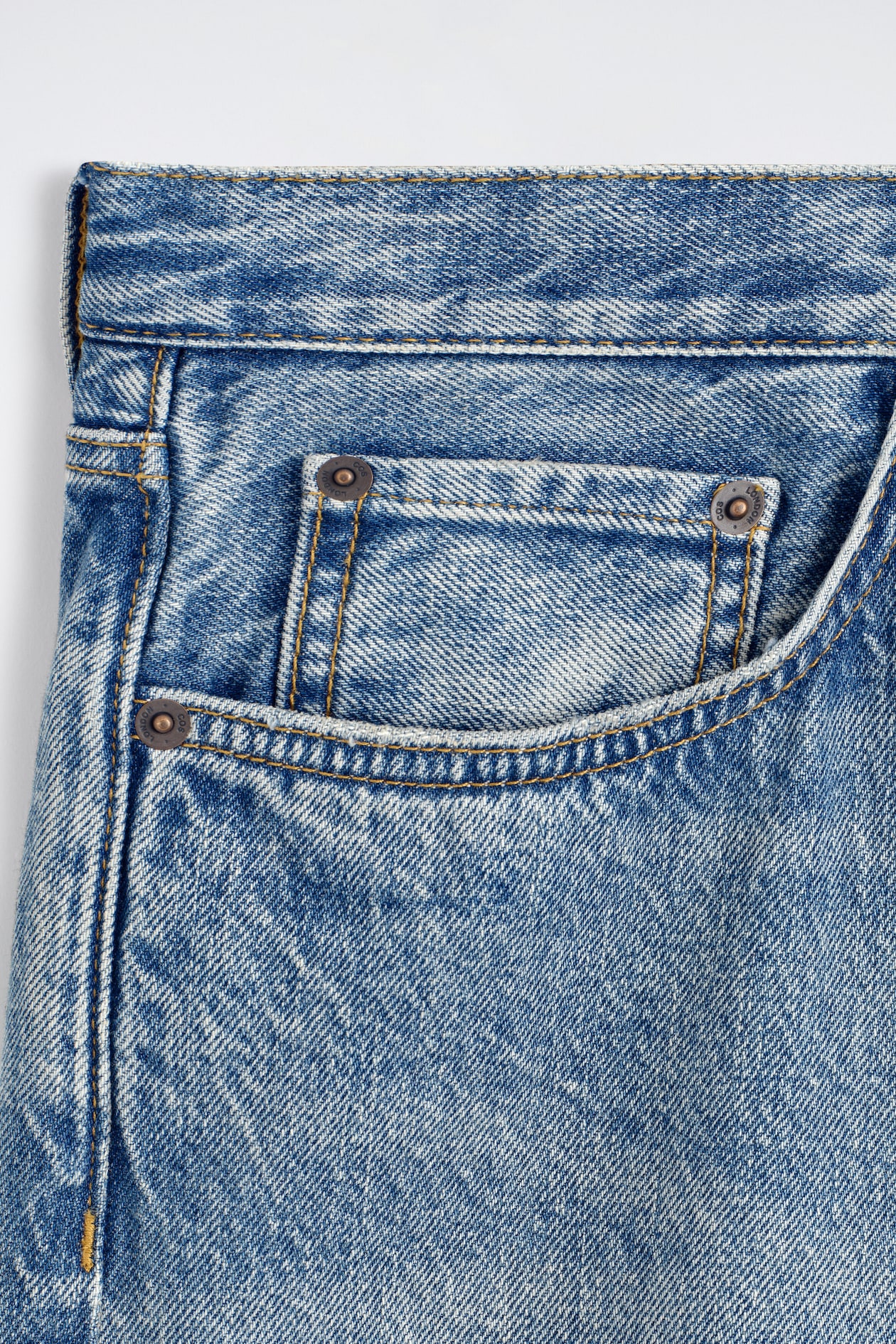 RIDER RELAXED-FIT DENIM SHORTS — BLUE