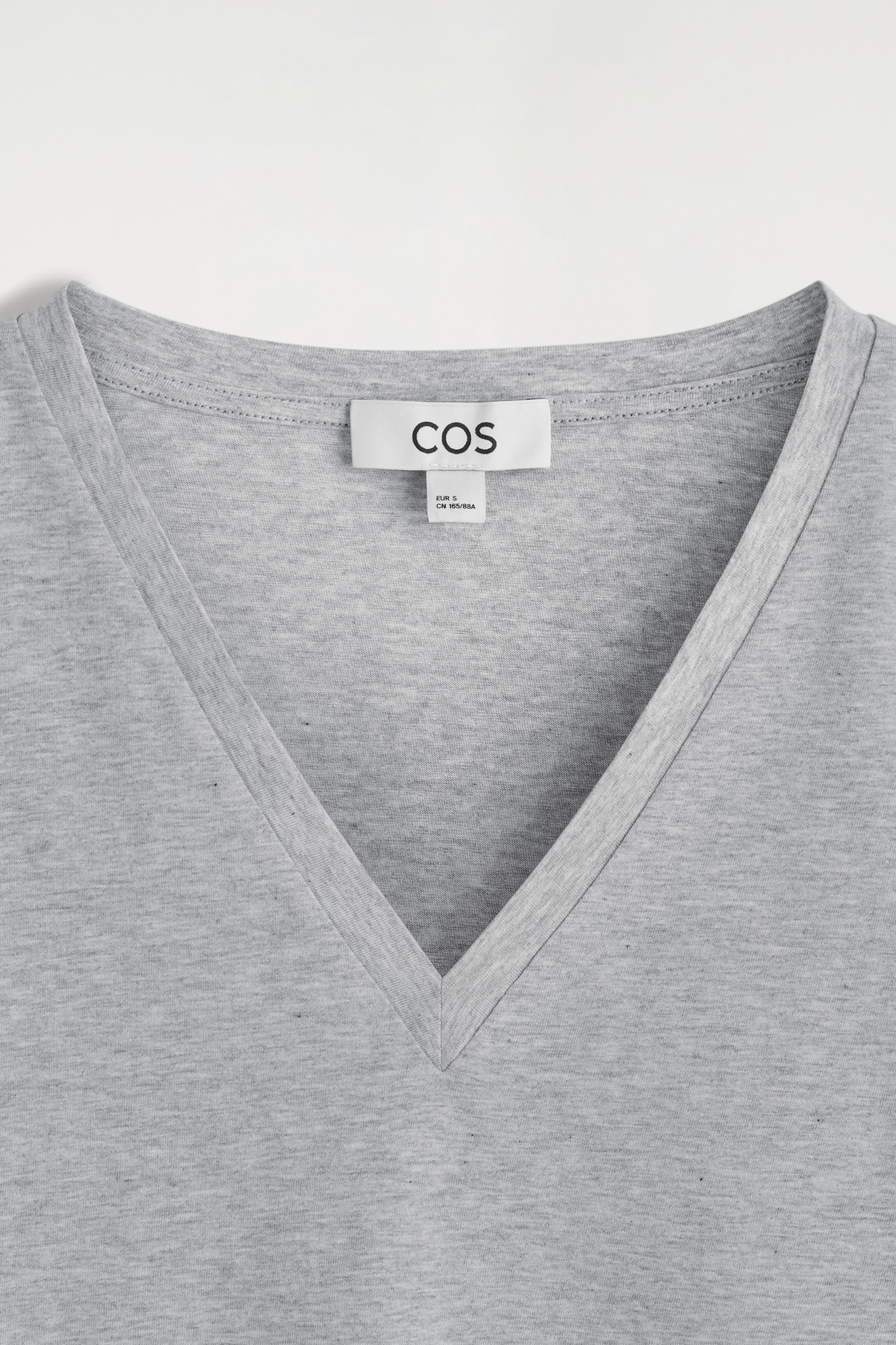 V-NECK COTTON T-SHIRT - GREY MÉLANGE/WHITE / STRIPED/WHITE/BLACK/NAVY/LIGHT BEIGE / UNDYED - 5
