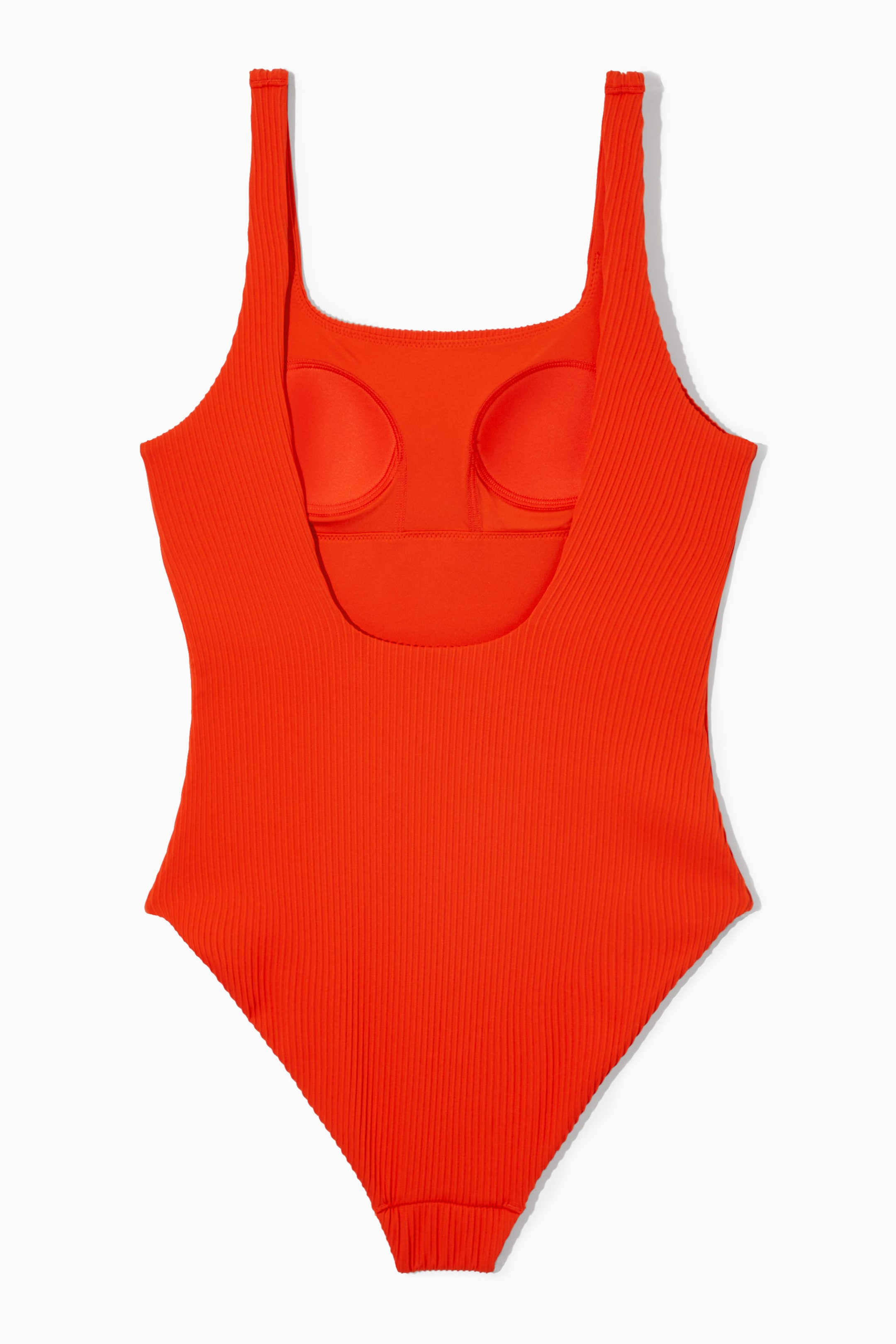 SQUARE-NECK RIBBED PADDED SWIMSUIT