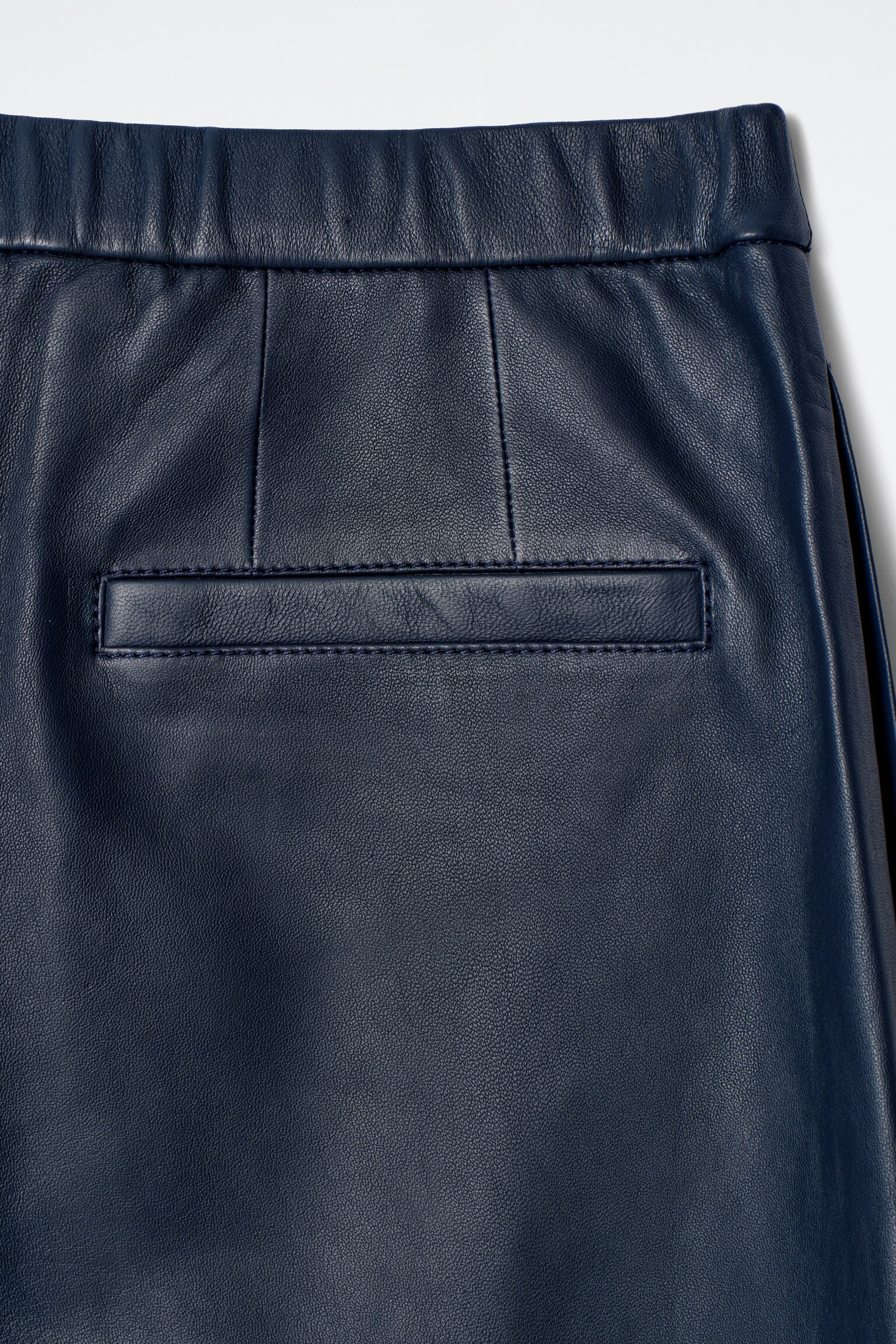 LEREN RECHTE JOGGERS - MARINEBLAUW - 3