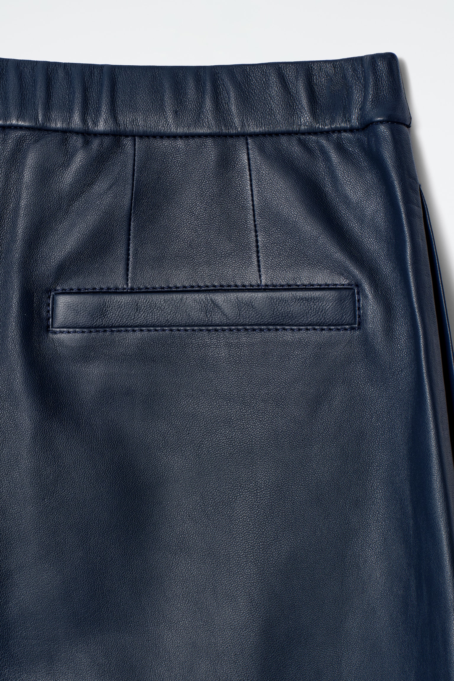 PANTALON DE JOGGING DROIT EN CUIR - BLEU MARINE - 7