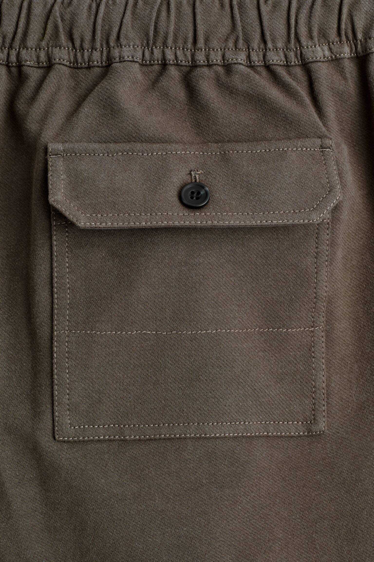 Katoenen utilitaire broek met rechte pijpen en losse pasvorm - BRUIN - 6