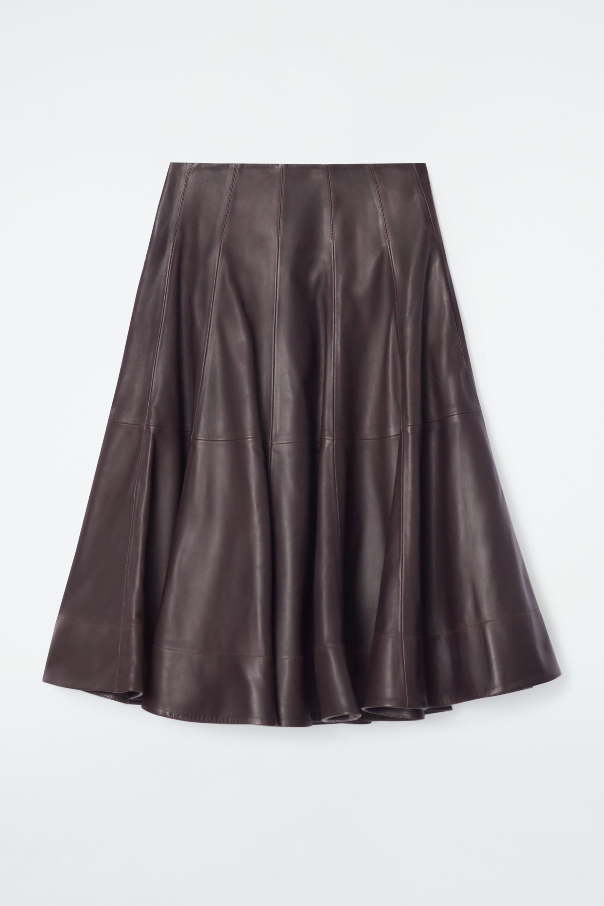 【新品】CLASS CCCA06UNI A 堀切sade 定価84,700円 VOLUMINOUS A-LINE LEATHER MIDI SKIRT - BORDEAUX | COS