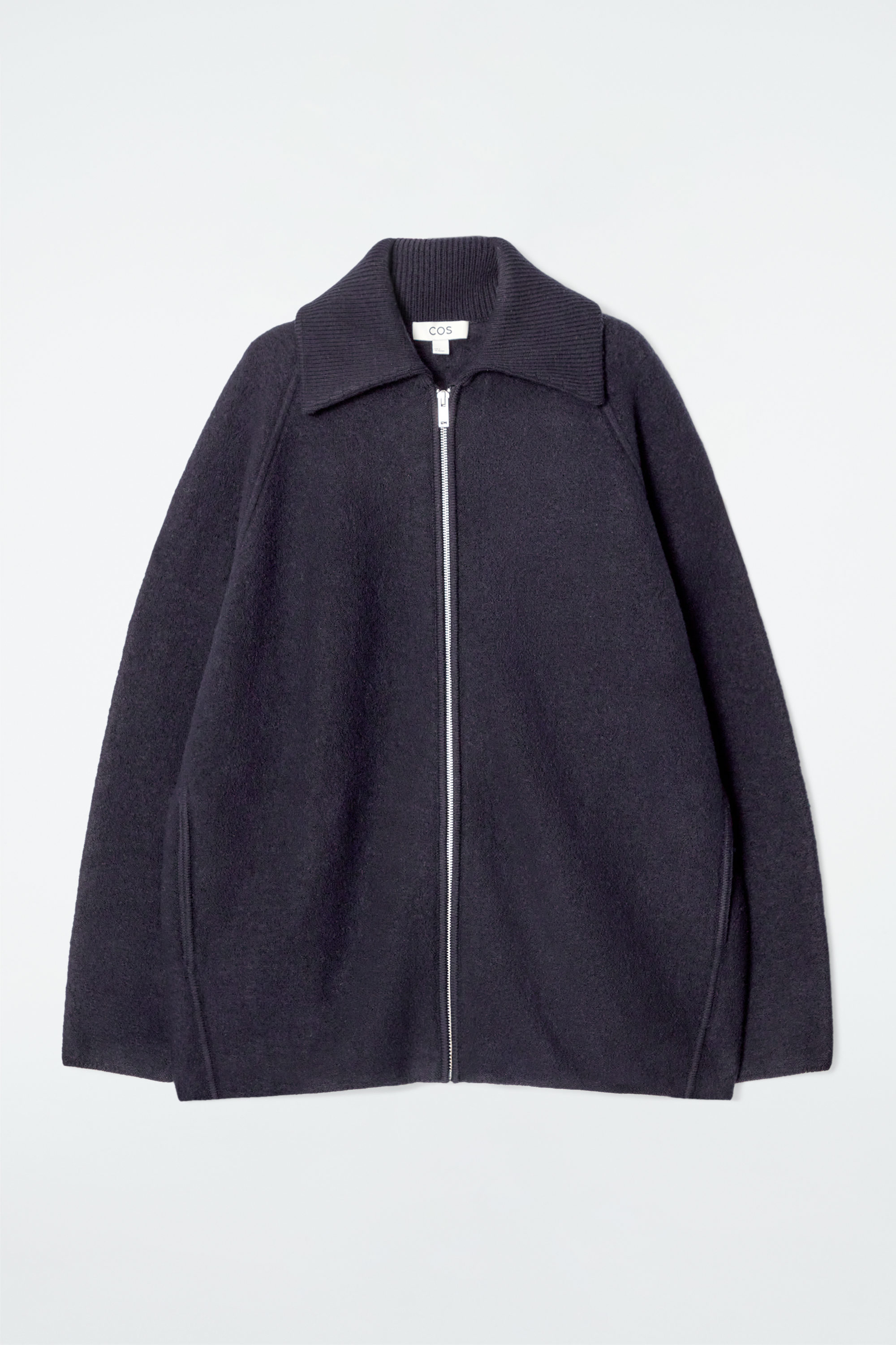 BOILED-WOOL ZIPPED JACKET - NAVY | COS US