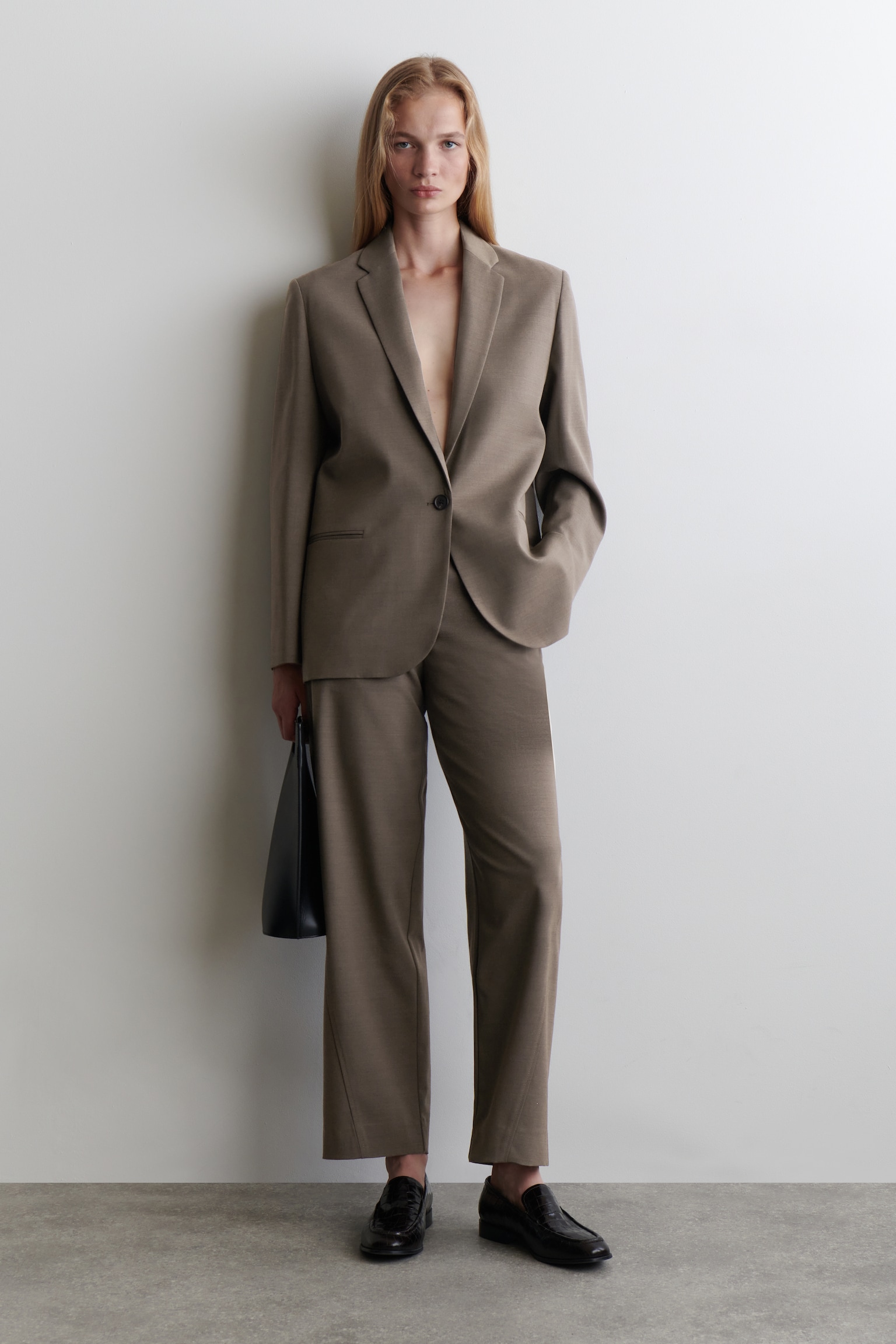 BLAZER IN MISTO LANA MERINO - MARRONE/NERO - 4