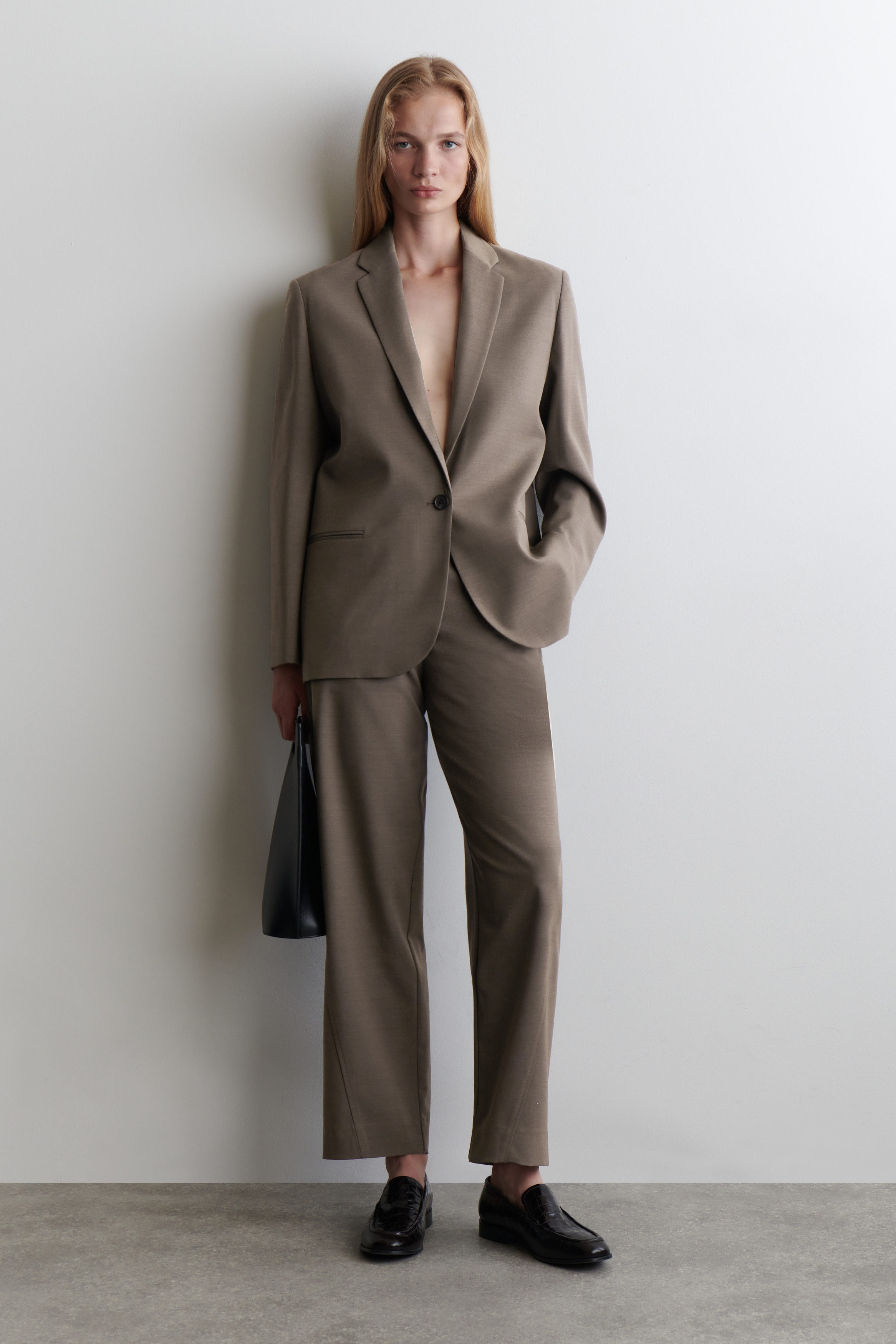 WOOL-BLEND BLAZER - BROWN | COS CH