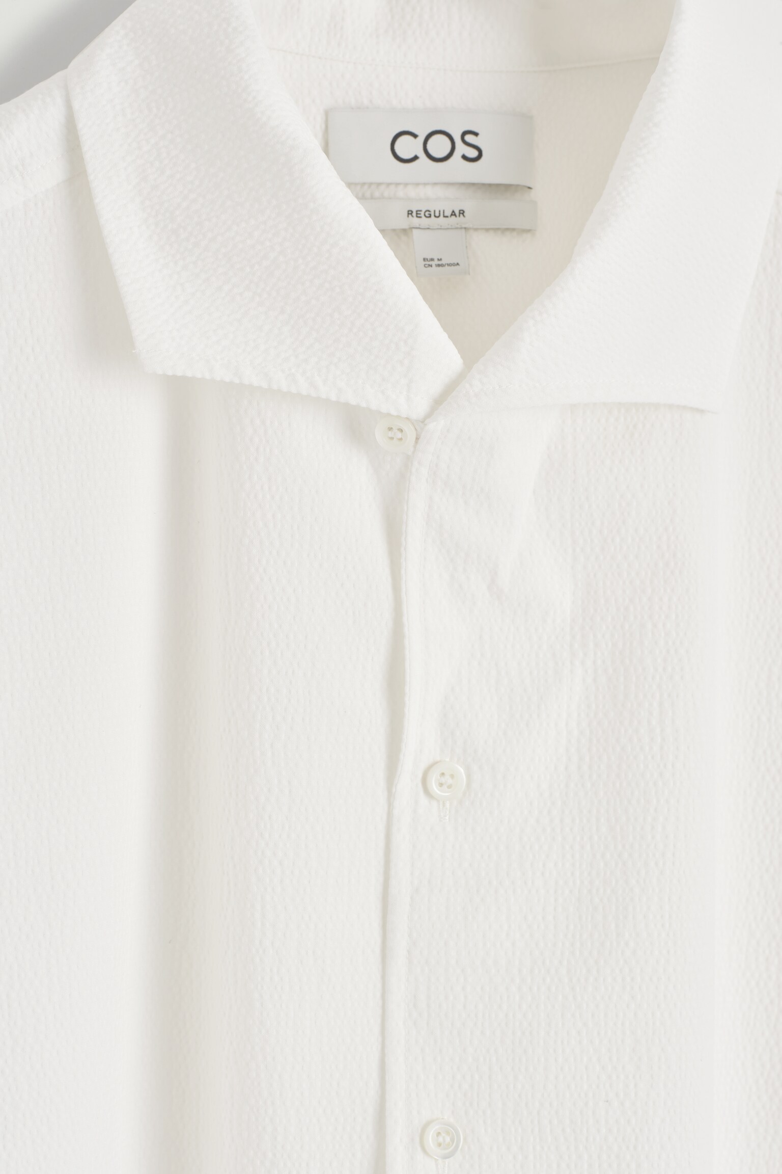 CAMICIA IN SEERSUCKER CON COLLETTO APERTO - BIANCO/BLU NAVY - 4