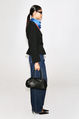 BELTED PEPLUM JACKET — BLACK 4
