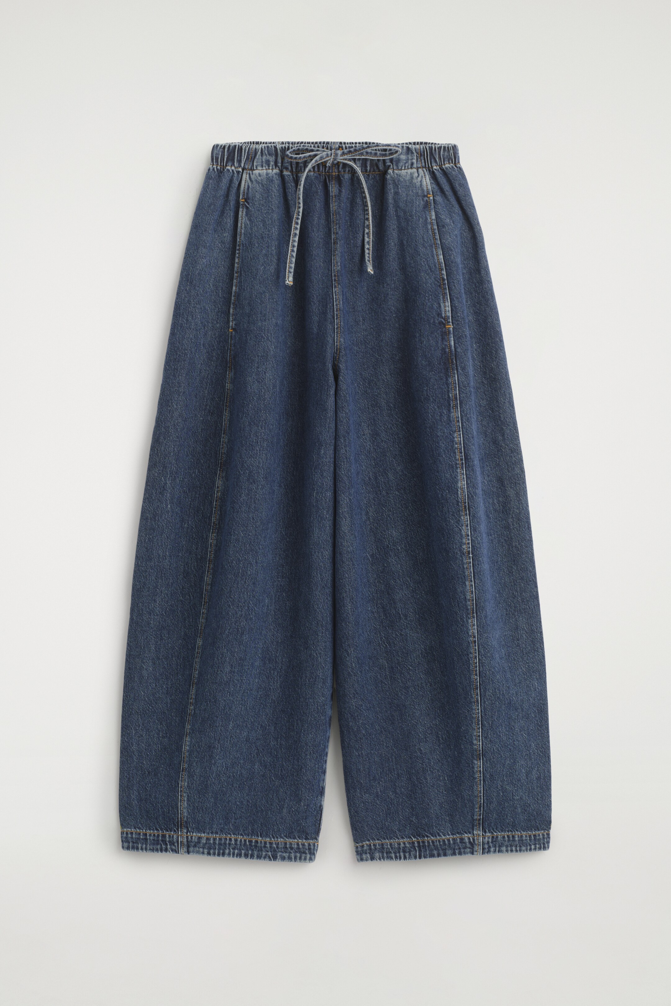 Agrandir l'image: PANTALON BARREL À TAILLE AJUSTABLE EN DENIM - BLEU FONCÉ - FEMME | H&M CH 5