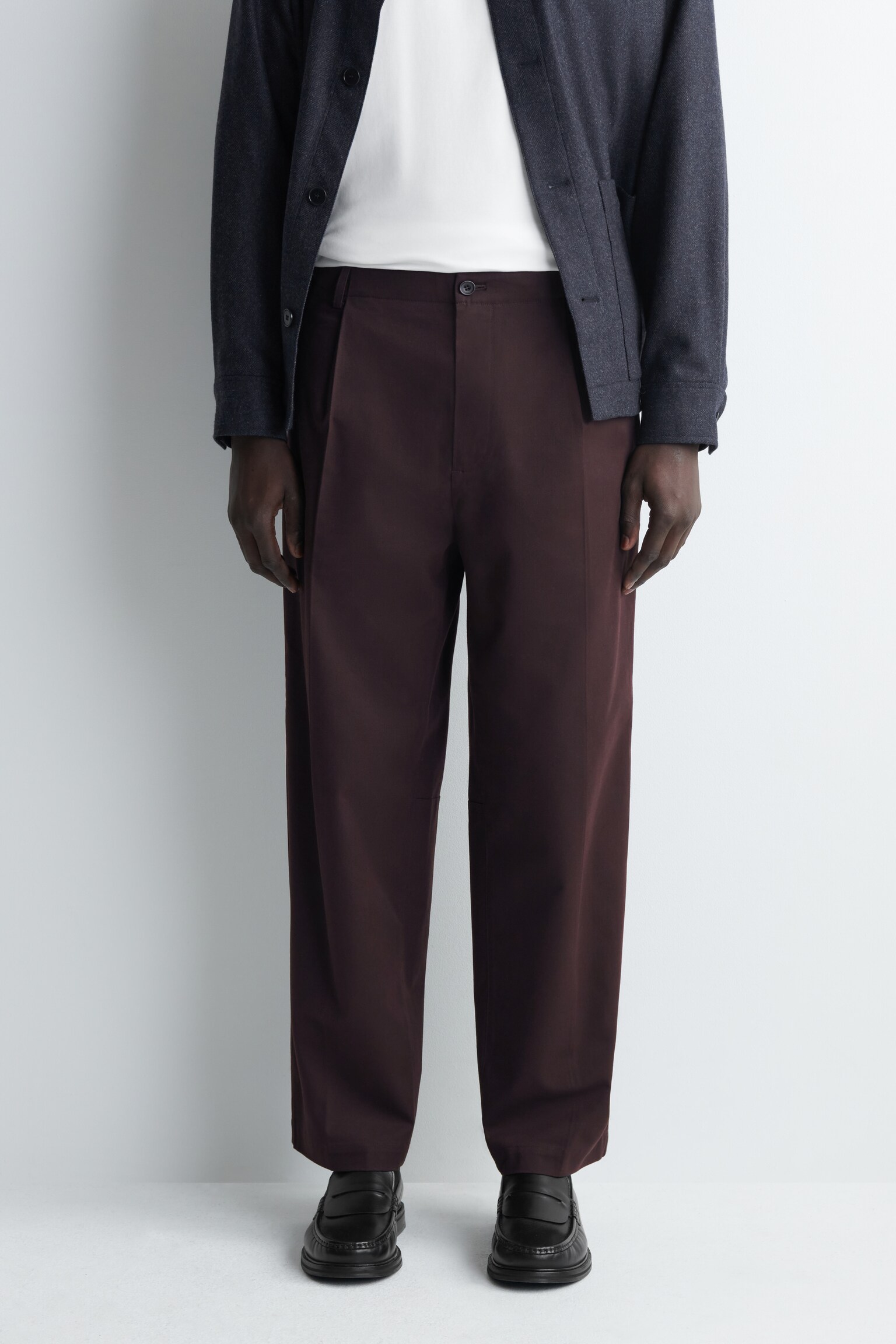 PANTALONI SCURTAȚI DIN BUMBAC CU CROIALĂ DREAPTĂ - BROWN - 3