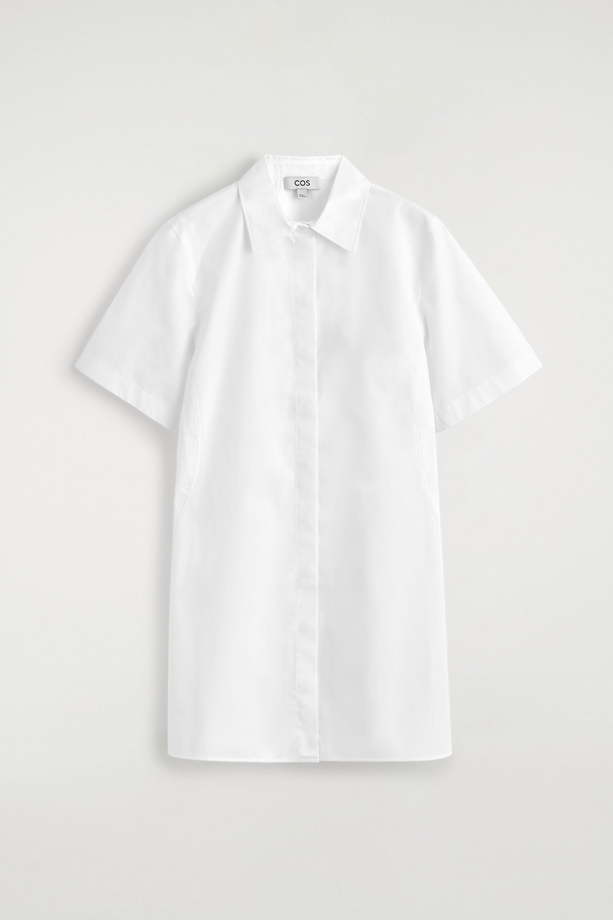 KLASSISCHES HEMDKLEID AUS BAUMWOLLE IN MINILÄNGE - WEISS