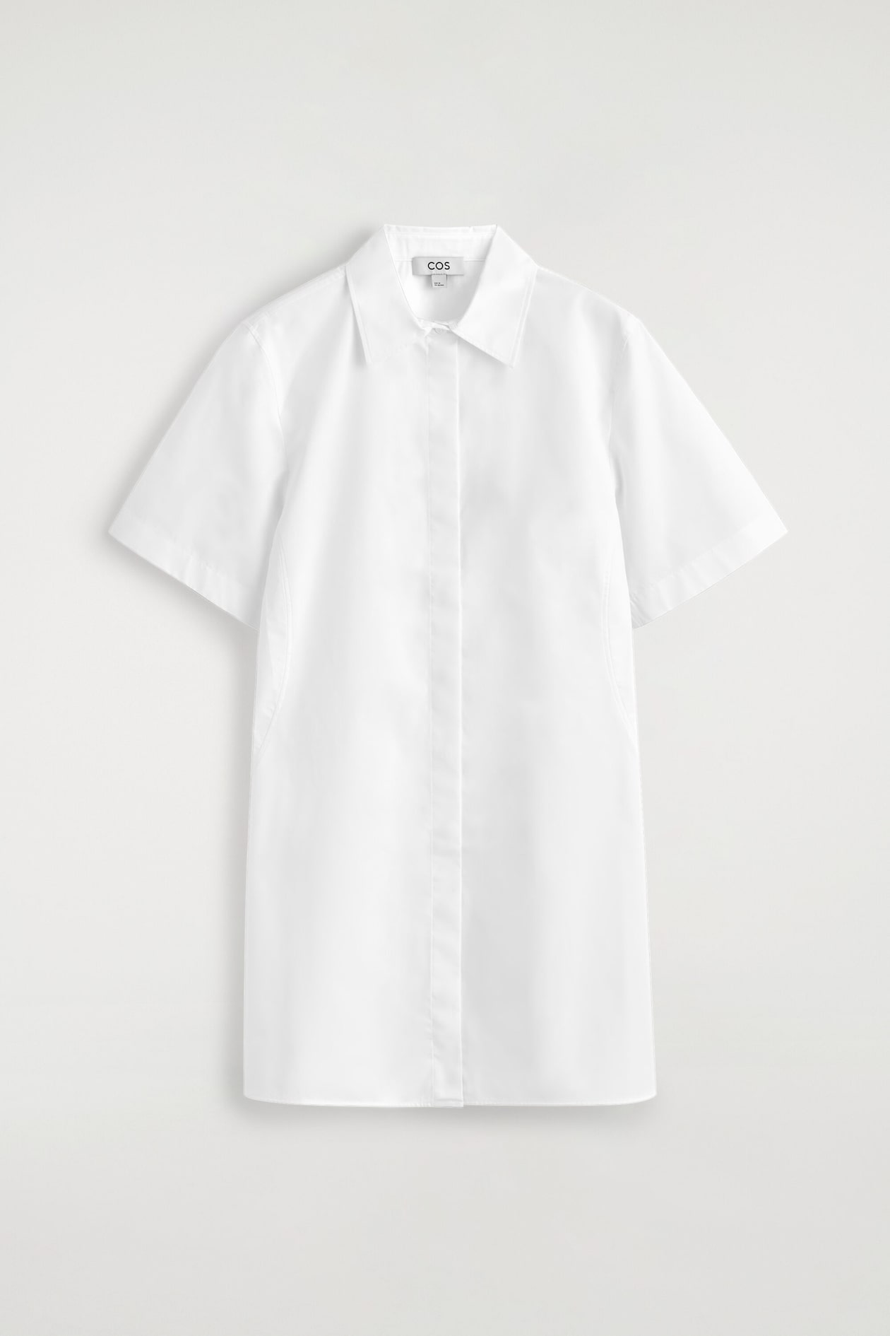 cos boxy shirt dress COS Black Linen Midi Shirt Dress XS Solid