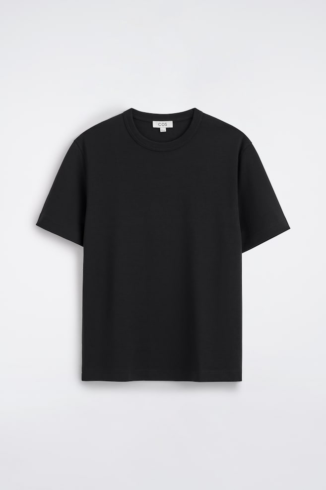 TRICOU DIN BUMBAC INTERLOCK CU GULER ROTUND - NEGRU/BLEUMARIN/VERDE DESCHIS/ALB - 1