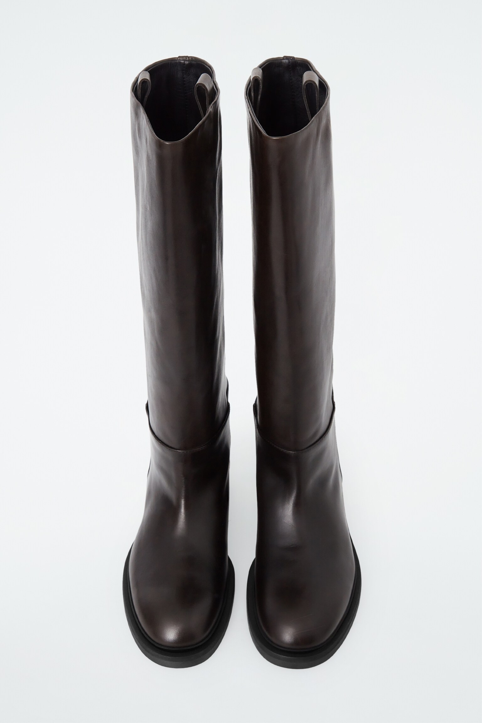 BOTTES CAVALIÈRES EN CUIR - BRUN FONCÉ/NOIR - 2