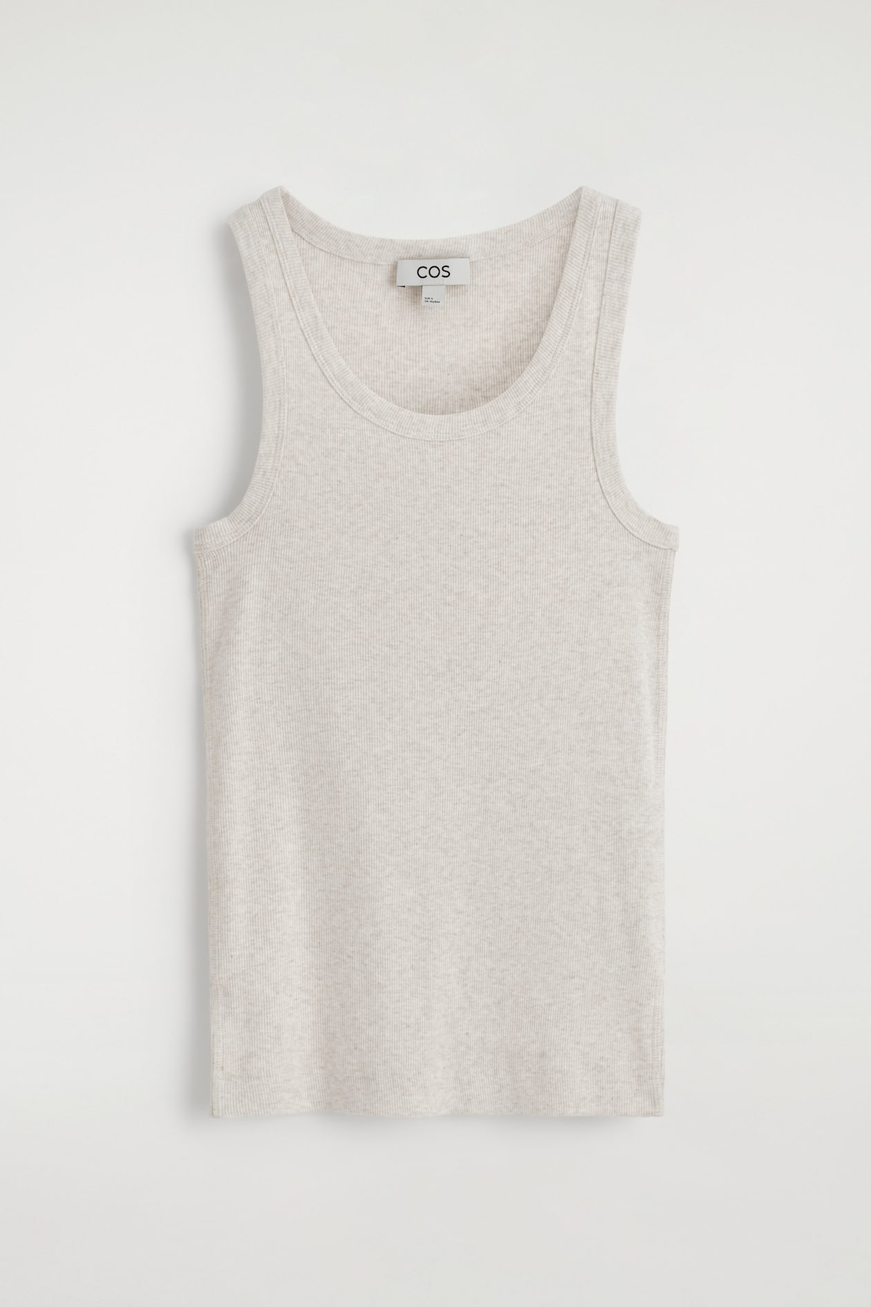 RIBBED COTTON TANK TOP — LIGHT BEIGE / UNDYED