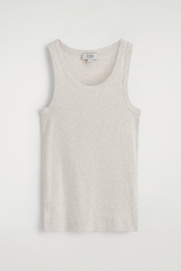 RIBBED COTTON TANK TOP — LIGHT BEIGE / UNDYED 6