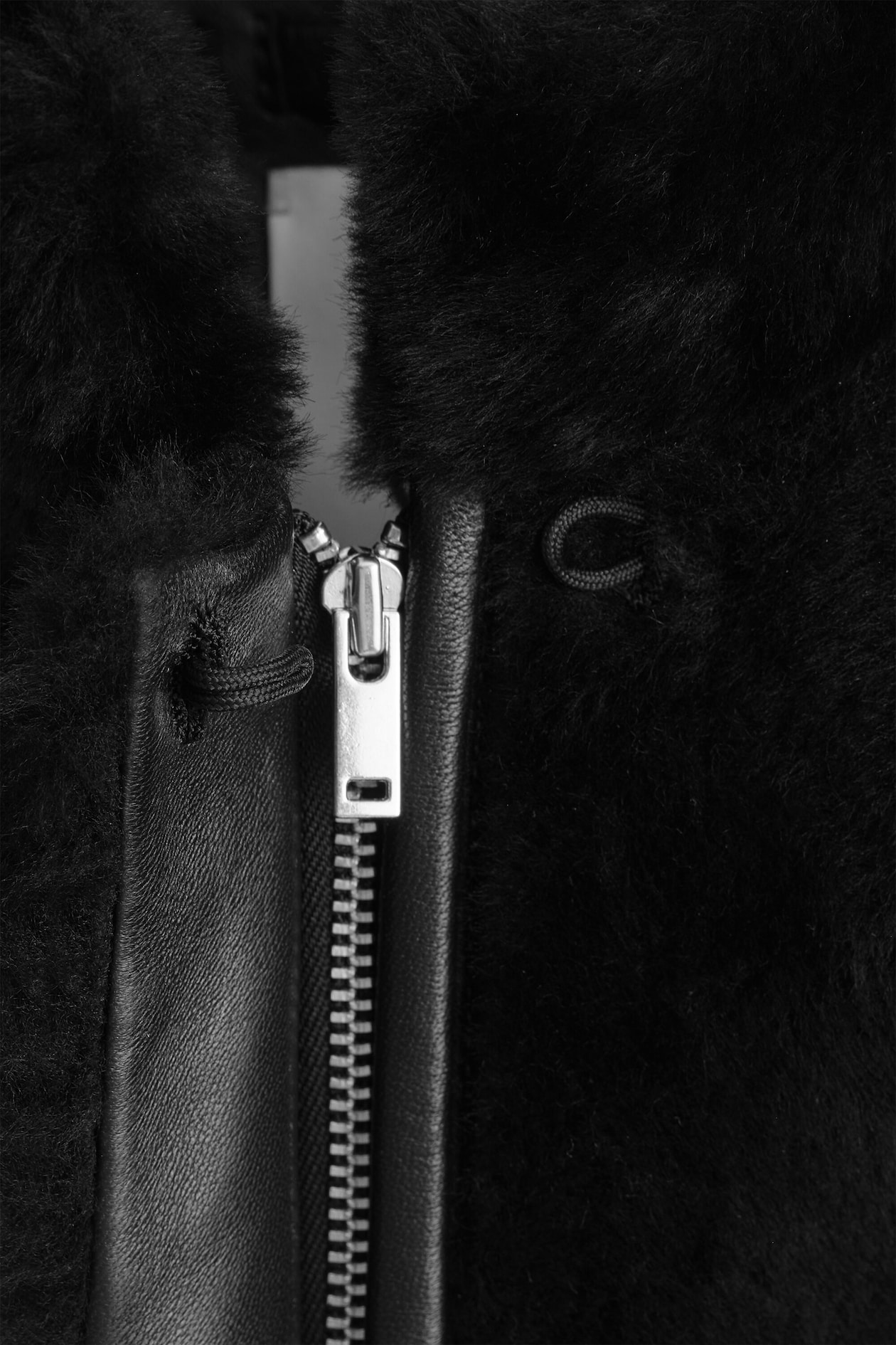 SHEARLING GILET — CARBON