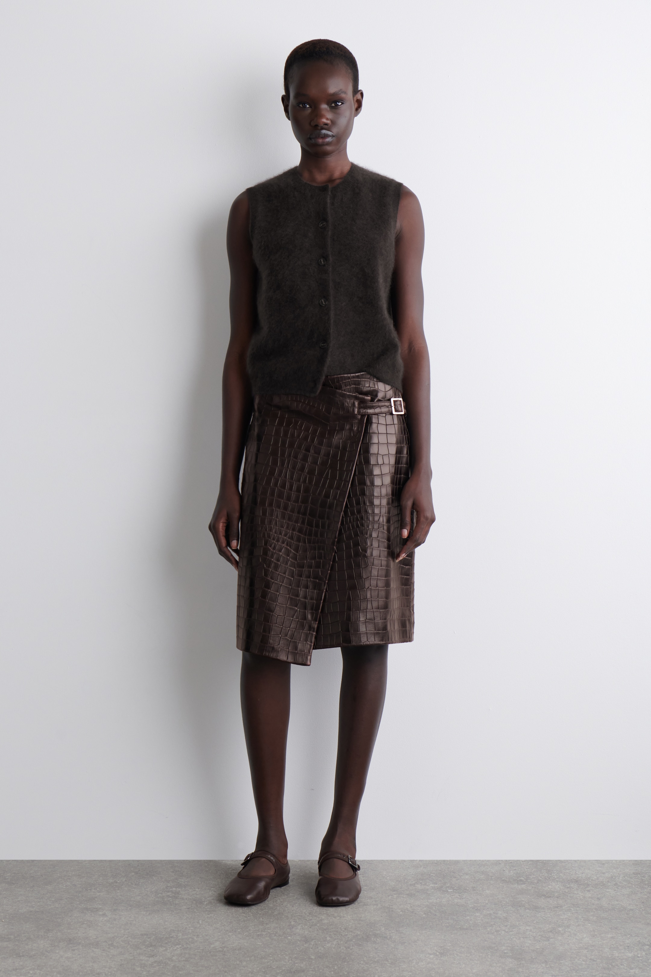 Ingrandisci l'immagine: SQUARE-TOE BUCKLED BALLET FLATS - BROWN - DONNA | H&M CH 1