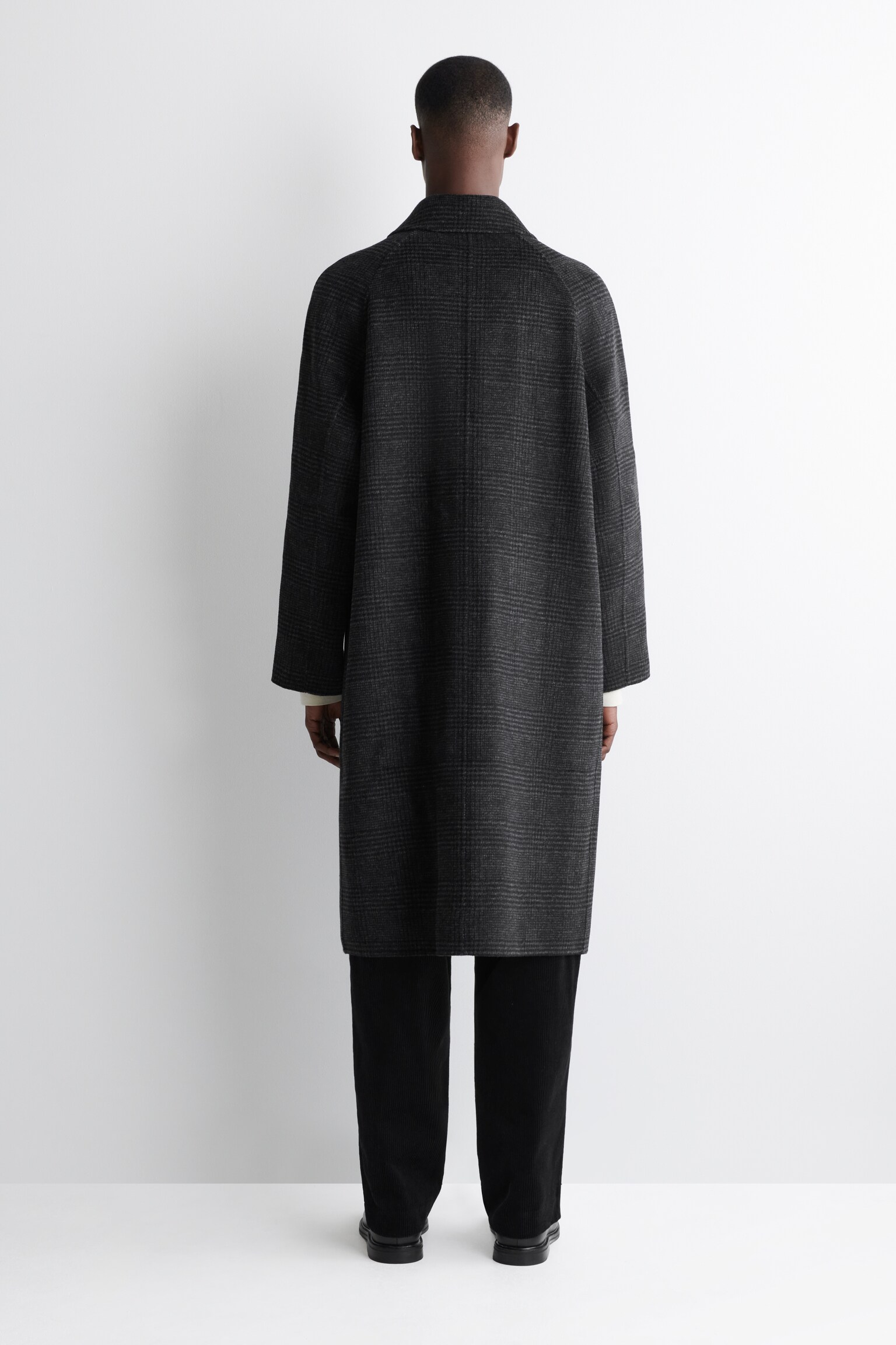 WENDBARER WOLLMANTEL MIT KAROMUSTER - GRAU/KARIERT/FISCHGRÄTMUSTER - 8