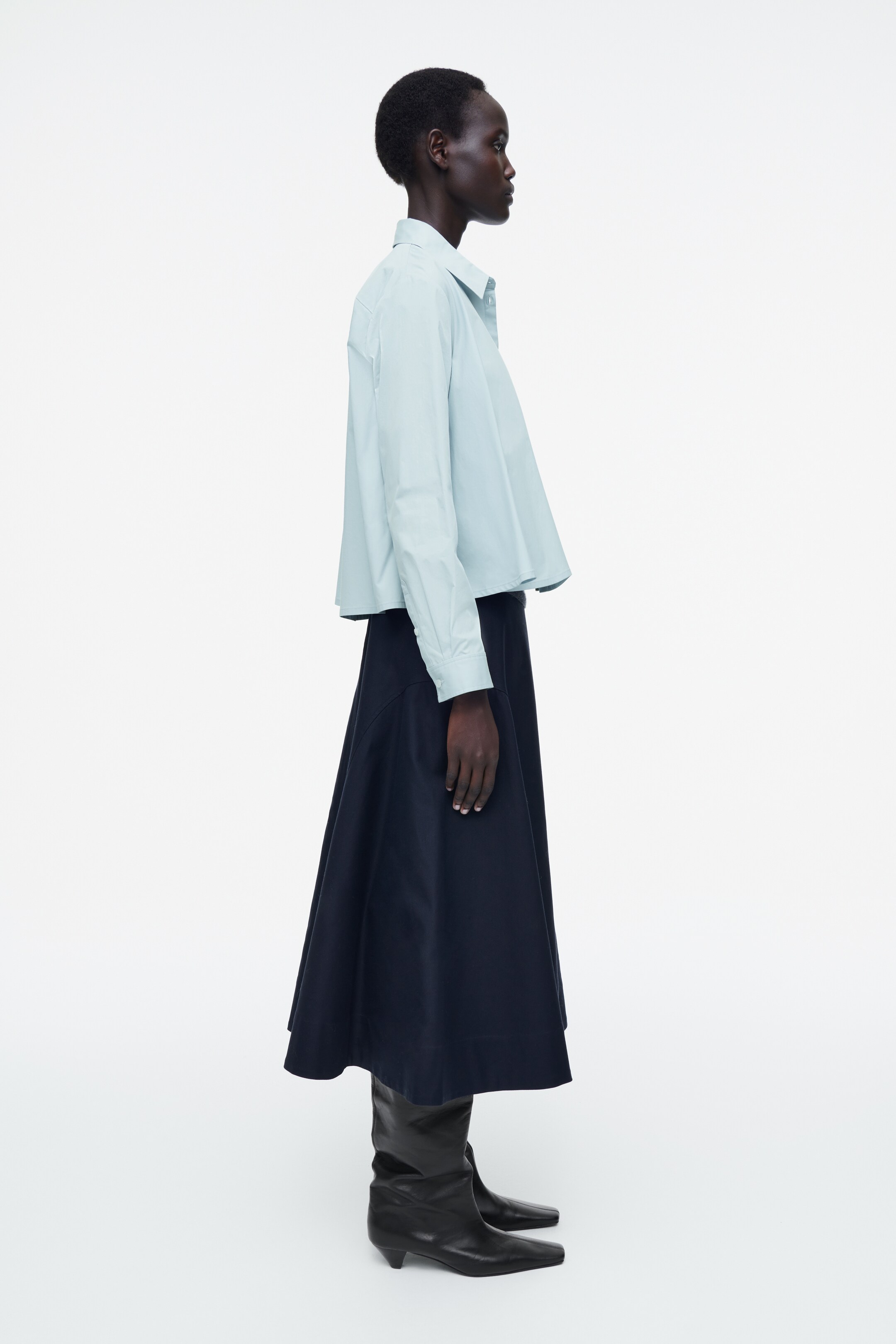 Agrandir l'image: CHEMISE DÉCONTRACTÉE ÉVASÉE EN COTON - BLEU CIEL - FEMME | H&M FR 3