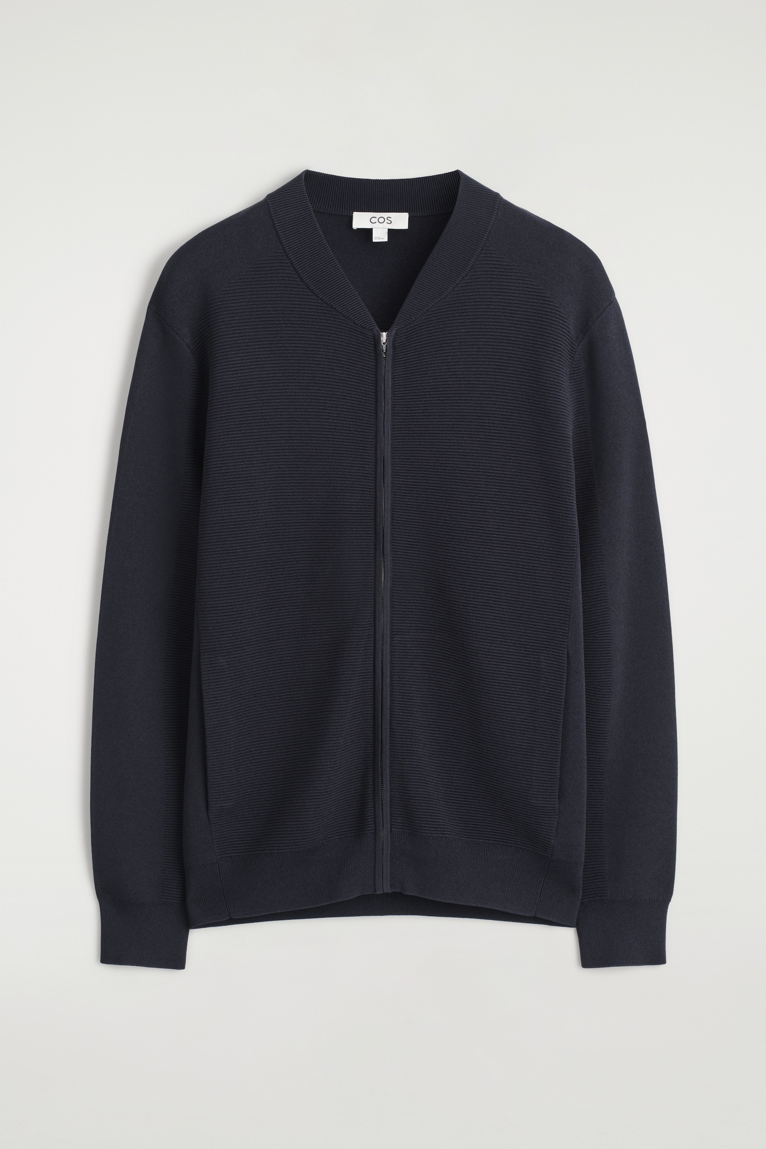 BLOUSON EN MAILLE TEXTURÉE - BLEU MARINE - 2