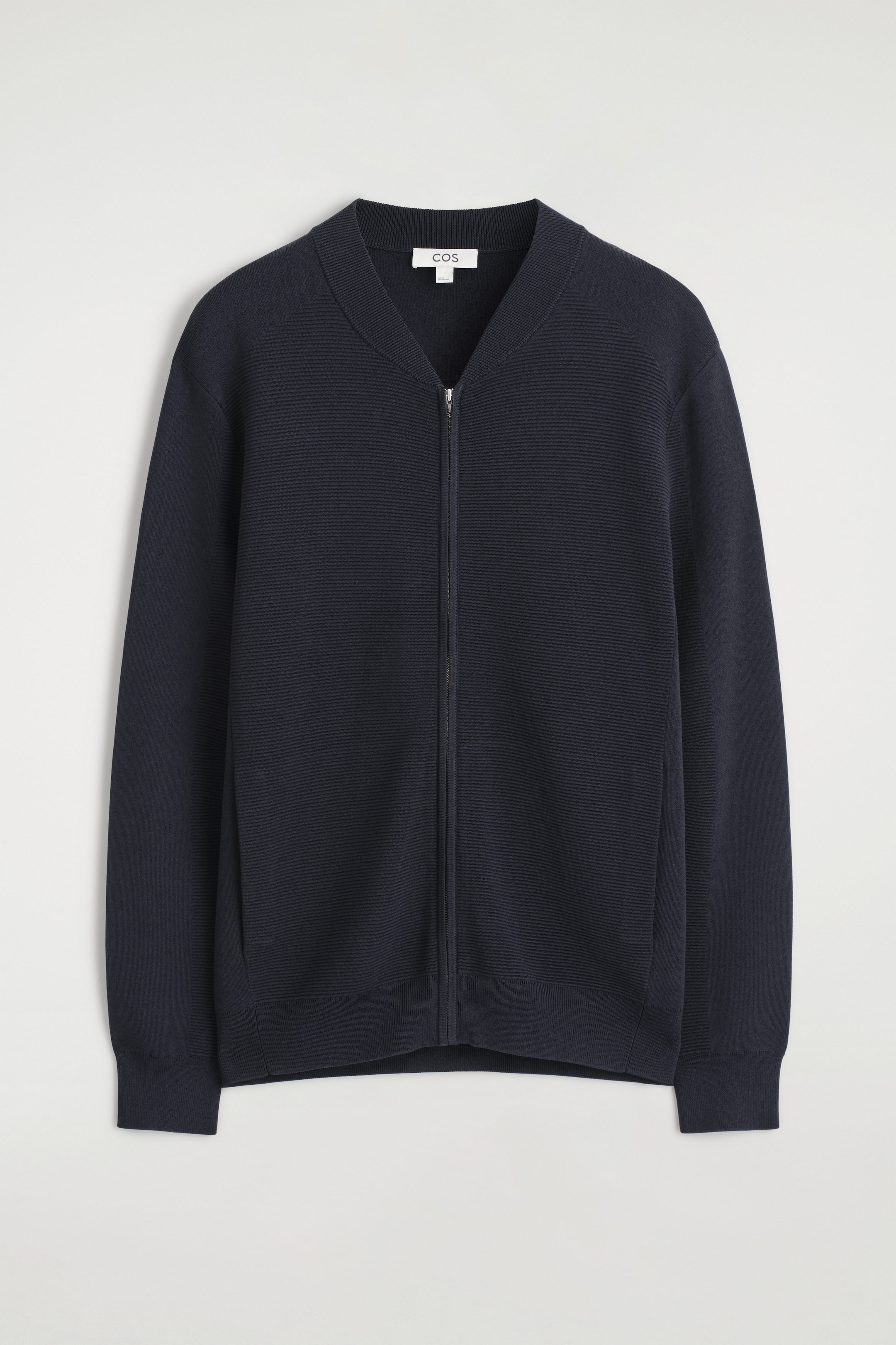 TEXTURED KNITTED BOMBER JACKET