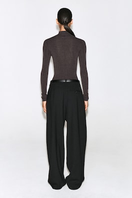 SEAMLESS MERINO WOOL MOCK-NECK BODYSUIT — BROWN MÉLANGE 6