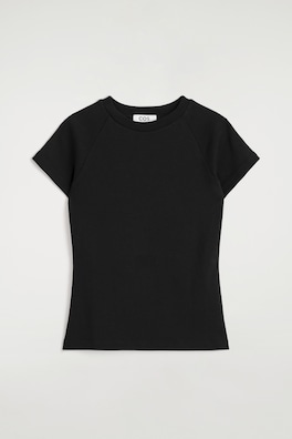 SLIM COTTON RAGLAN T-SHIRT — BLACK 8
