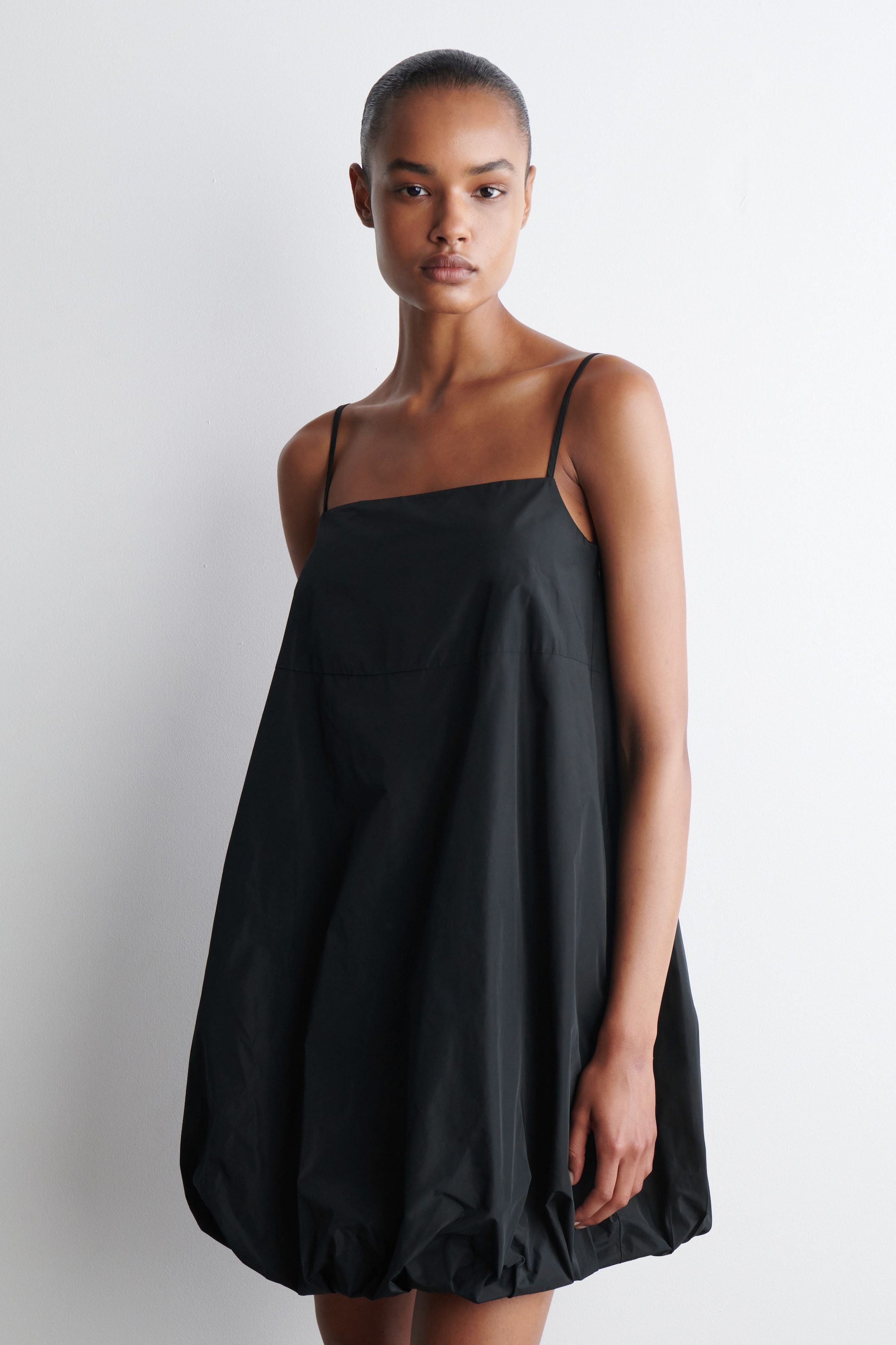 BUBBLE-HEM MINI DRESS
