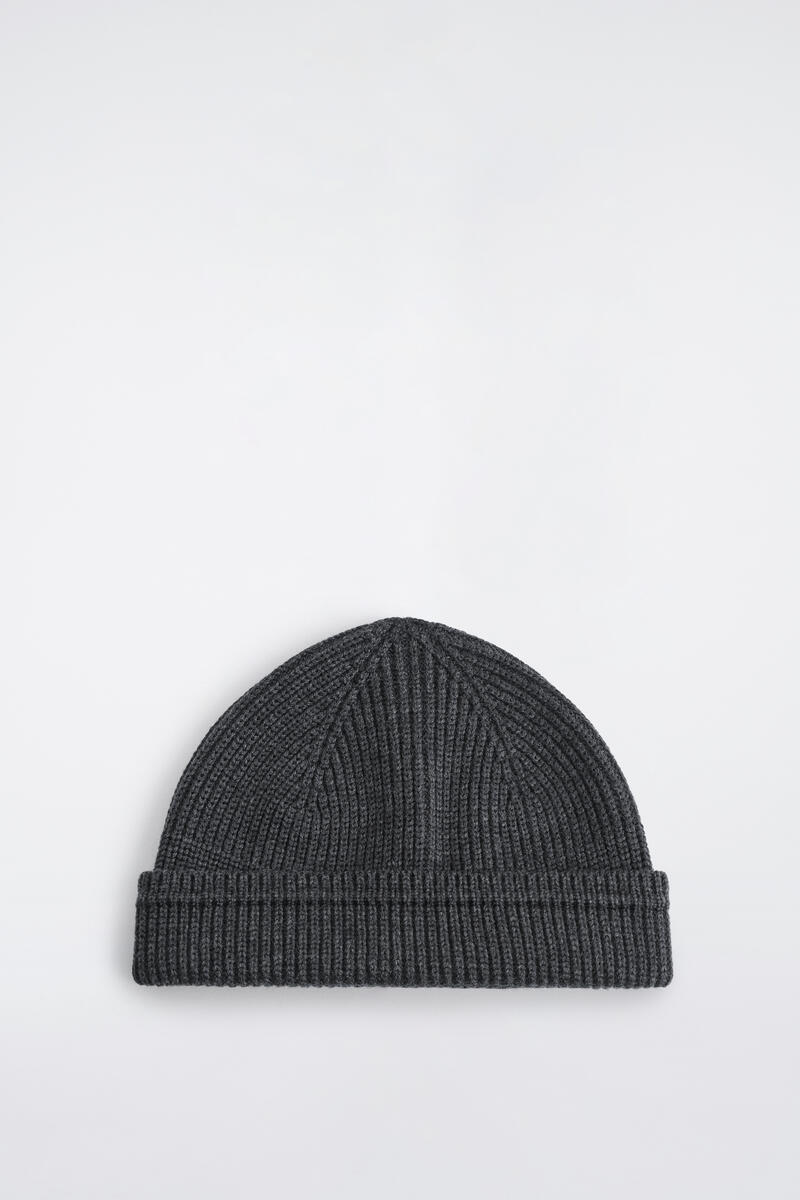 Ribbed Wool-Cotton Fisherman Beanie