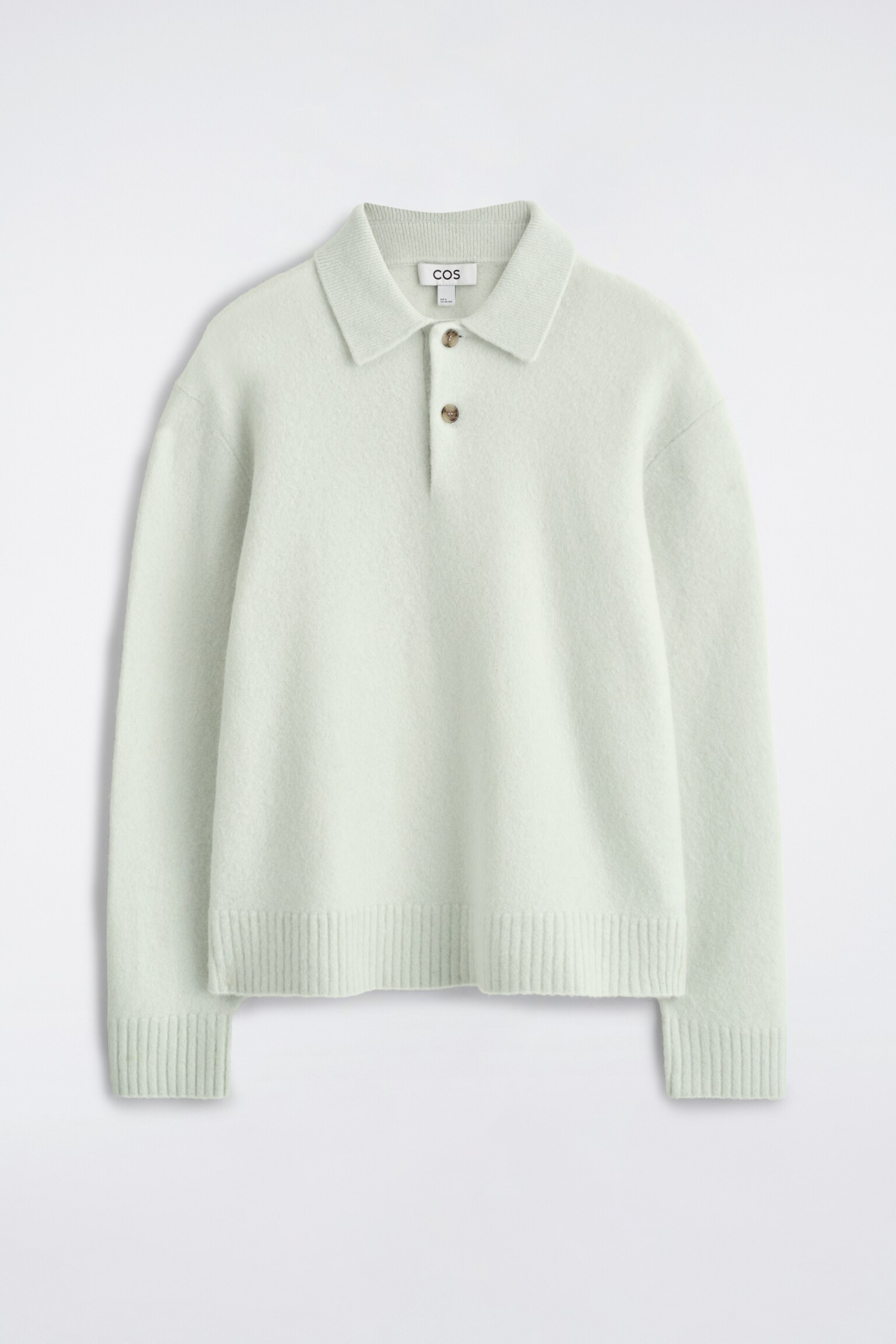 POLO EN LAINE BROSSÉE - BLEU DRAGÉE/BRUN FONCÉ - 2