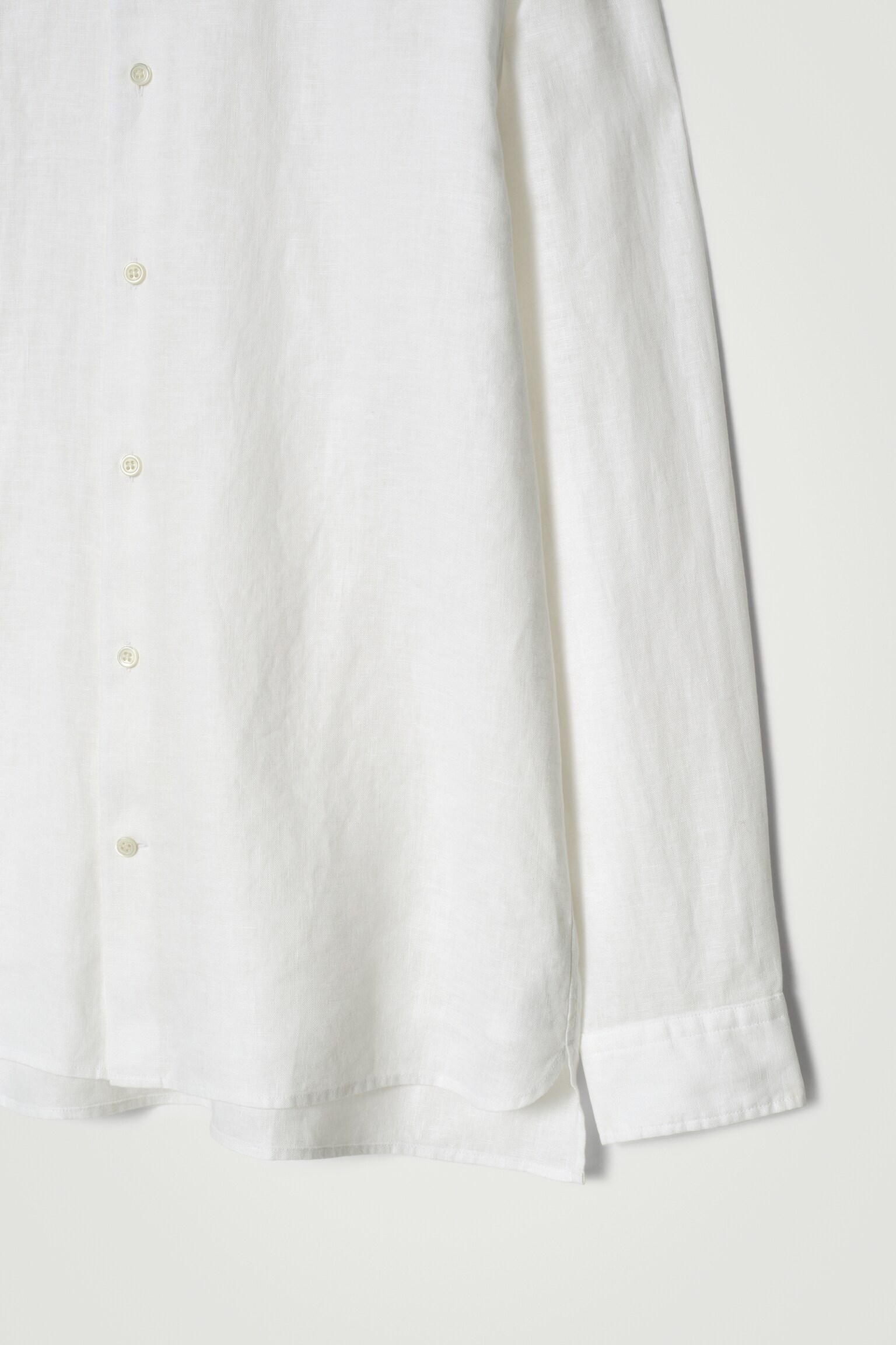 CHEMISE À COL OFFICIER EN LIN - BLANC/BLEU MARINE - 5