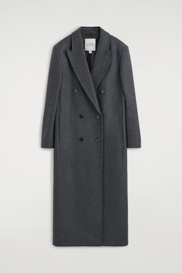 TAILORED WOOL-BLEND DOUBLE-BREASTED COAT — GRAY 13