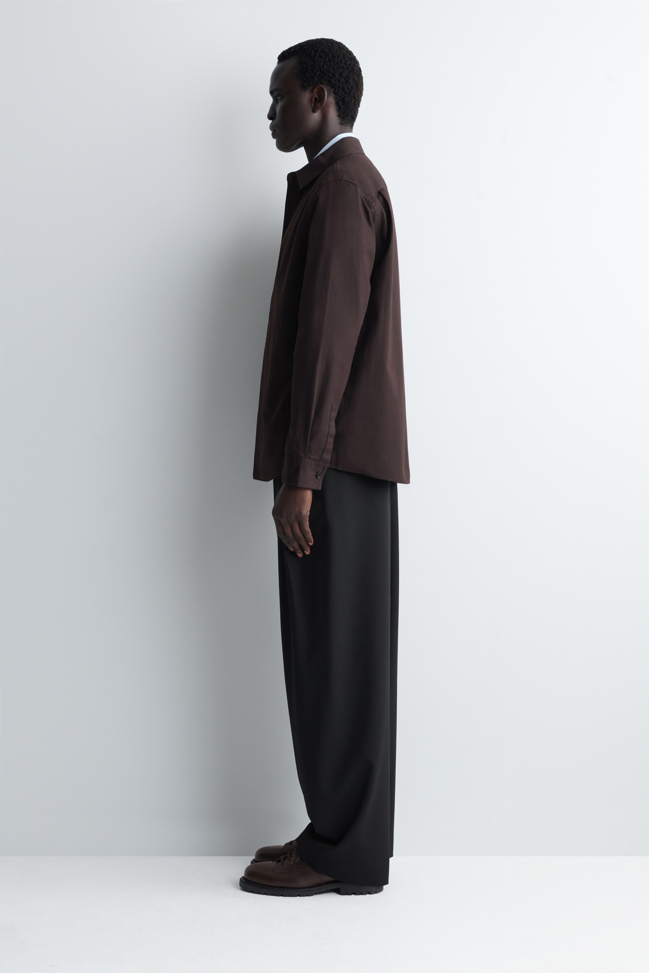 View larger image: POCKET-DETAIL COTTON SHIRT - DARK BROWN - Men | H&M GB 2