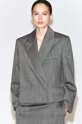 EXAGGERATED WOOL BLAZER — HEATHER 5