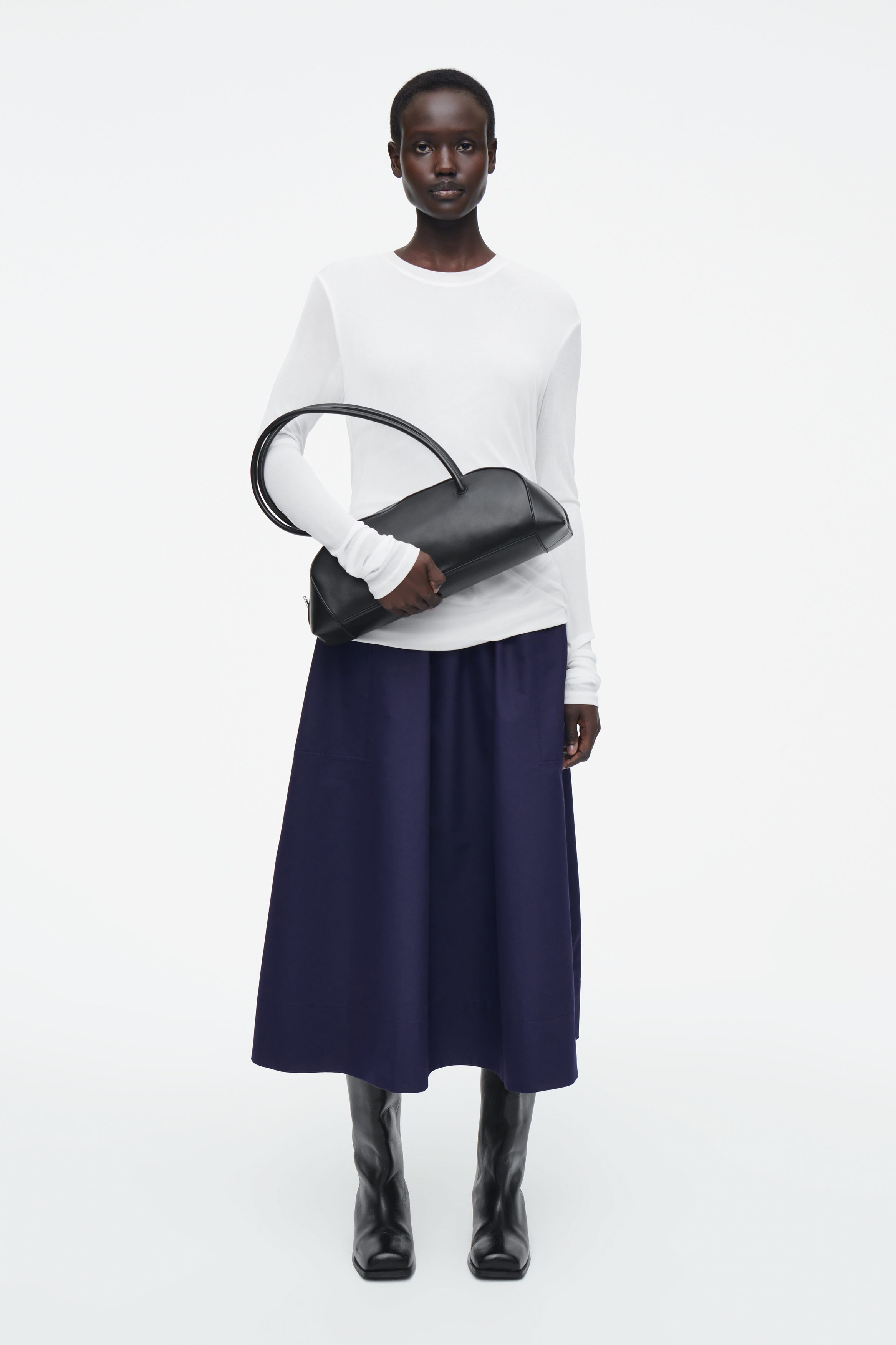 ★RECTO★ASYMMETRIC LONG SKIRT★6111★Dark Navy★韓国★人気 Designer fashion, Seoul-fully created | W Concept