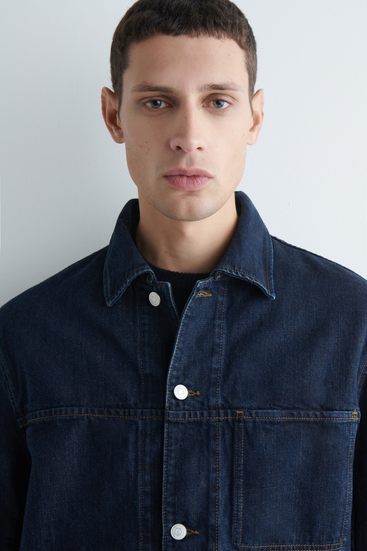 DENIM OVERSHIRT — DARK BLUE