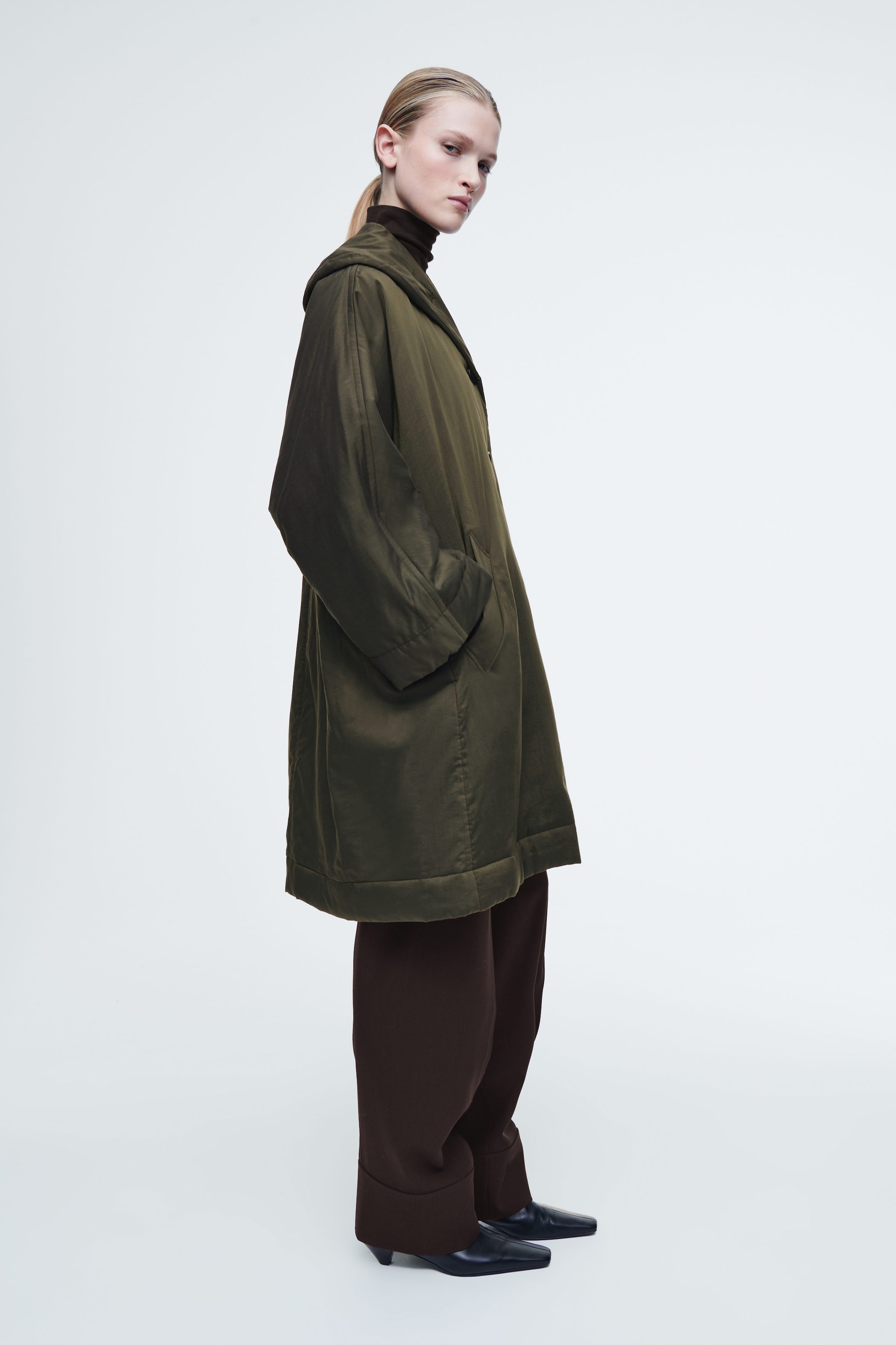 OVERSIZED SHAWL-COLLAR PADDED COAT