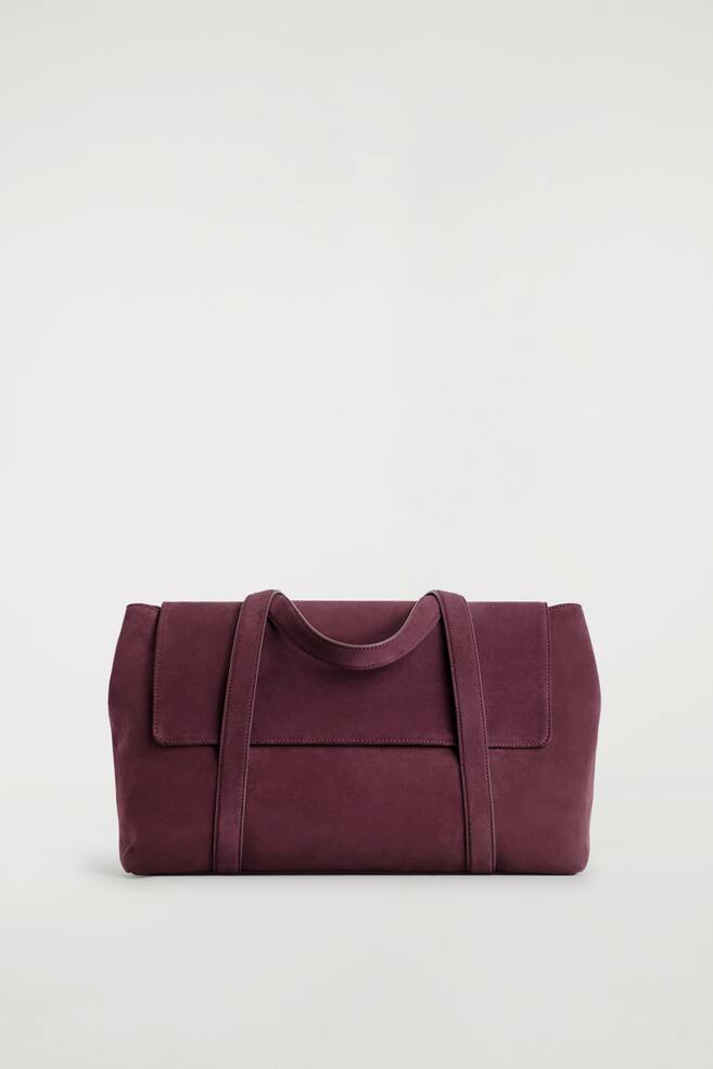 SAC CABAS EASEL - CROÛTE DE CUIR SUÉDÉ - LIE-DE-VIN - 1