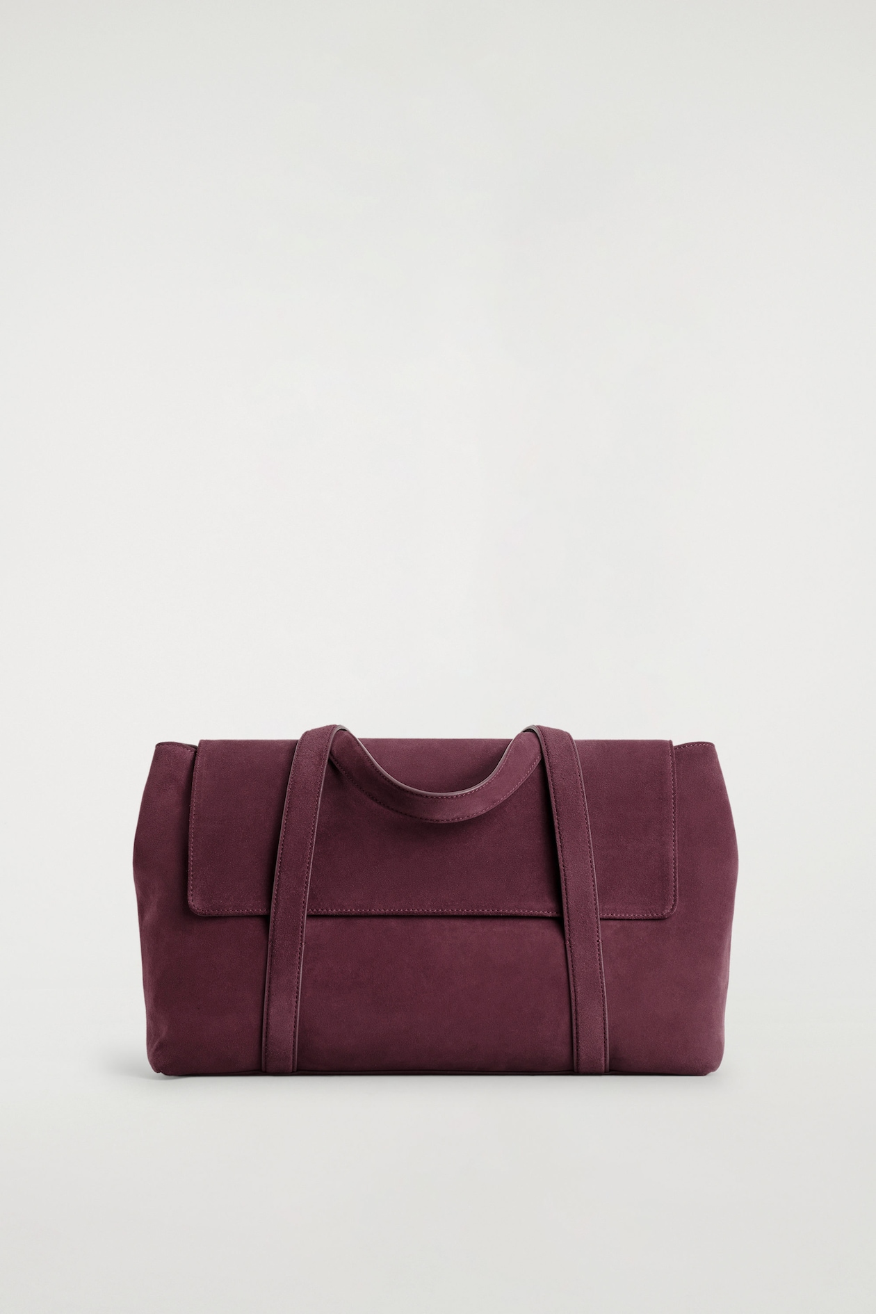 EASEL TOTE BAG - SPLIT SUEDE — BORDEAUX