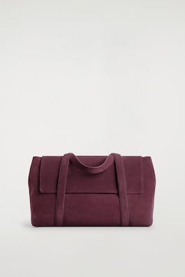 EASEL TOTE BAG - SPLIT SUEDE — BORDEAUX 5
