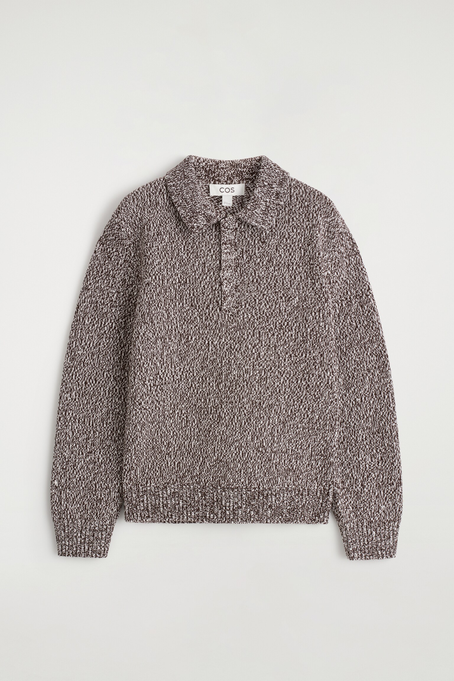 PULLOVER AUS WOLL-MIX MIT KURZEM REISSVERSCHLUSS - BRAUN/WEISS - 2