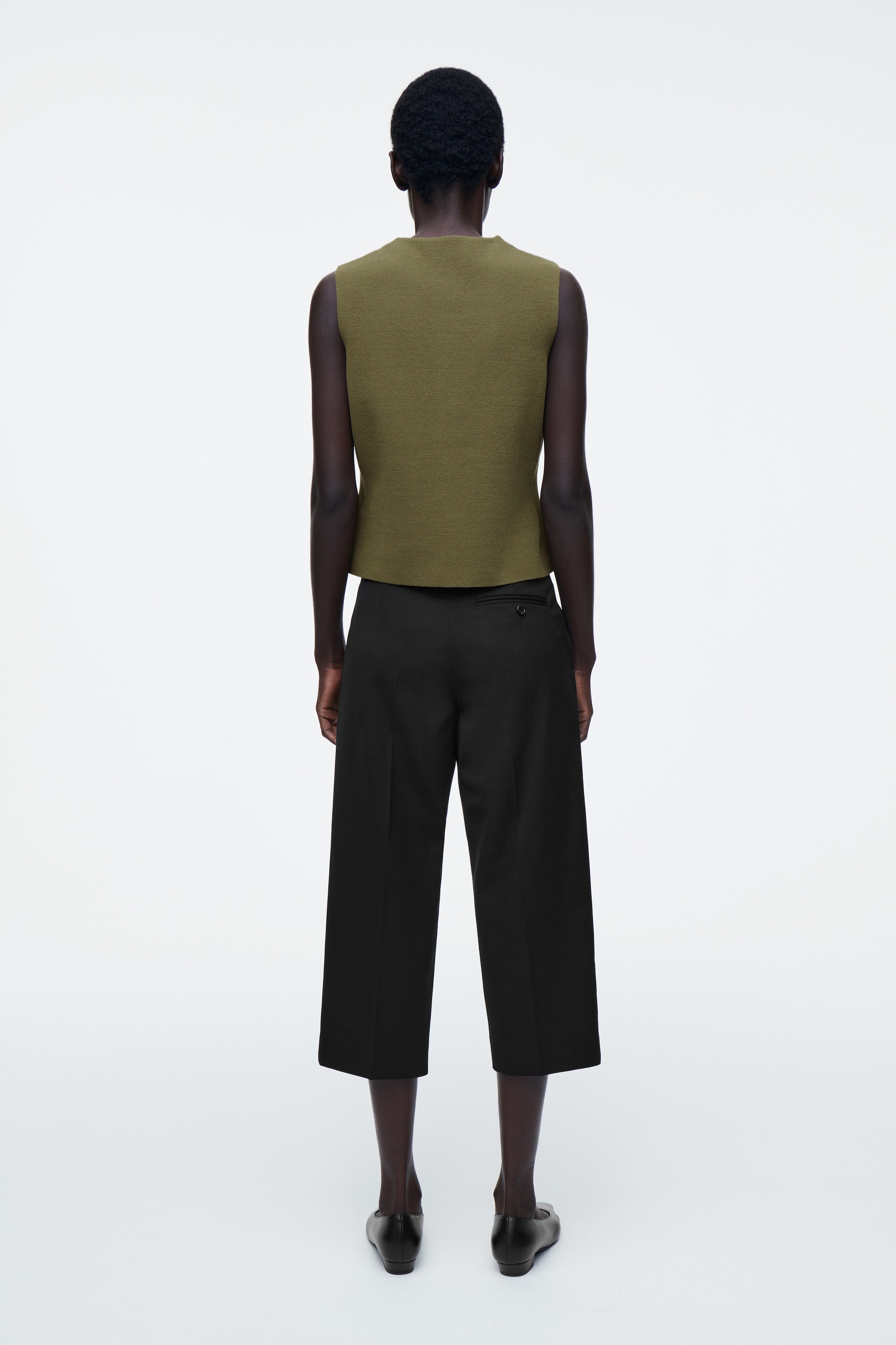 View larger image: KNITTED COTTON WAISTCOAT - GREEN - Ladies | H&M GB 4