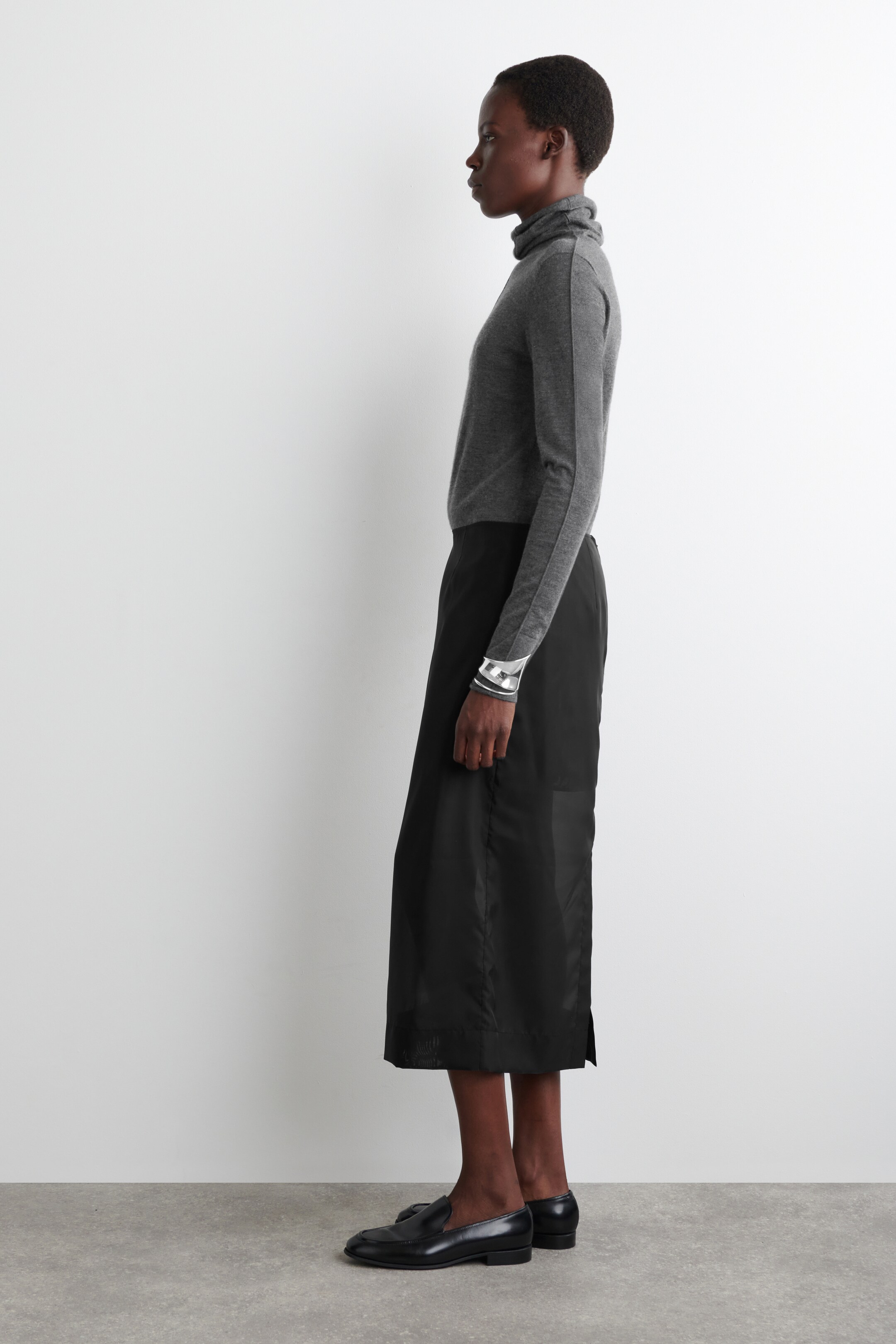 Agrandir l'image: PULL À COL ROULÉ EN CACHEMIRE - GRIS CHINÉ - FEMME | H&M CH 3