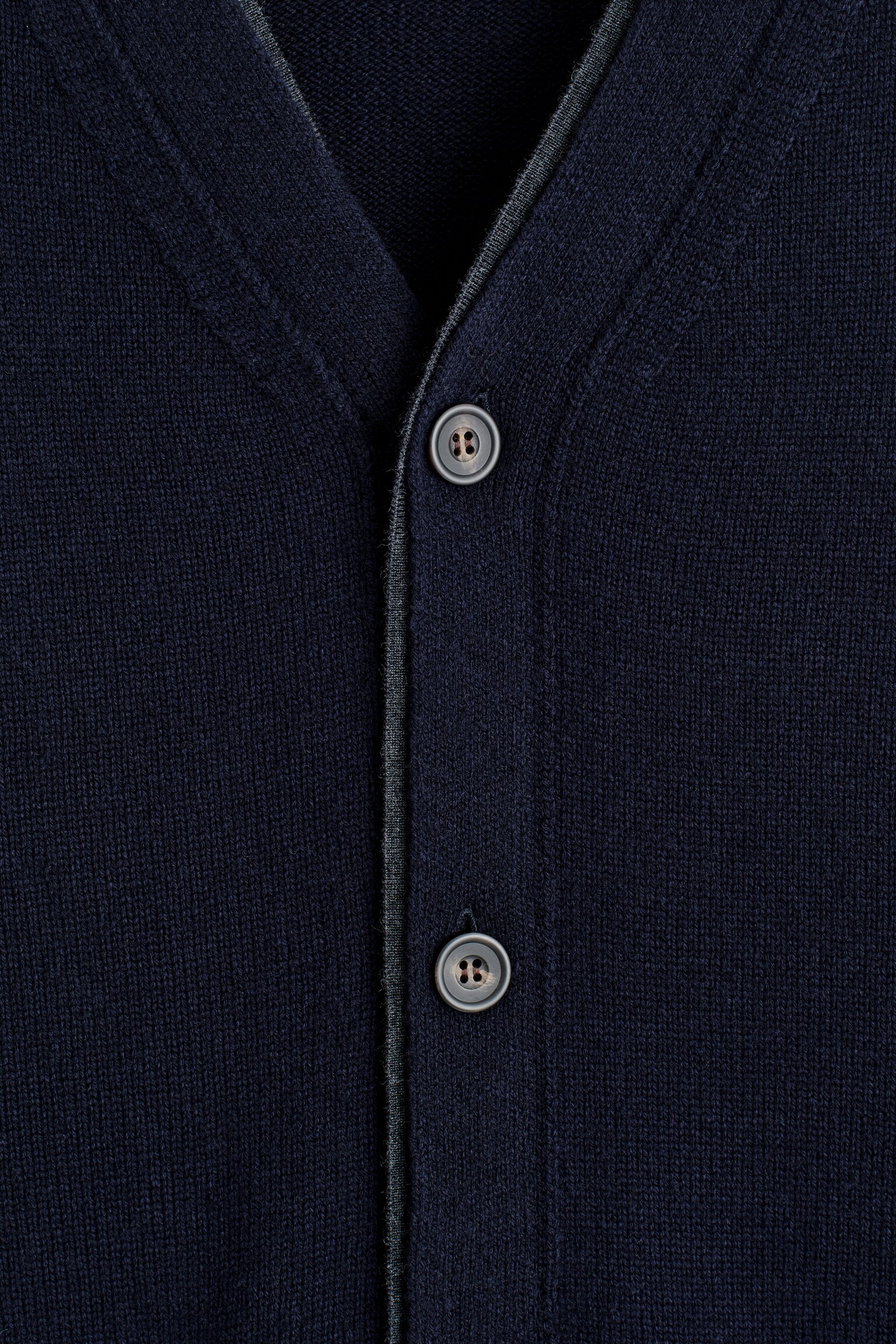 CARDIGAN EN LAINE MÉRINOS À BORDURE CONTRASTÉE - BLEU MARINE - 7